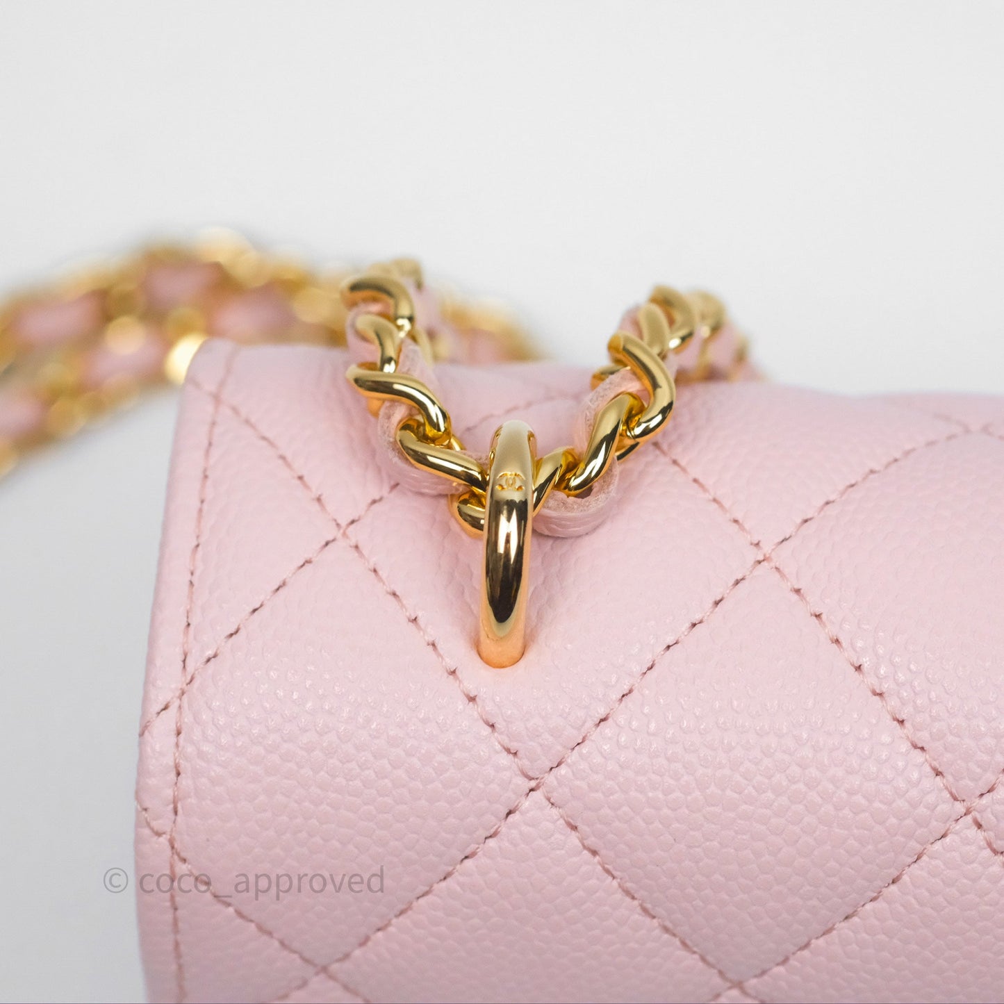 Chanel Clutch with Chain Caviar Pink Gold Hardware