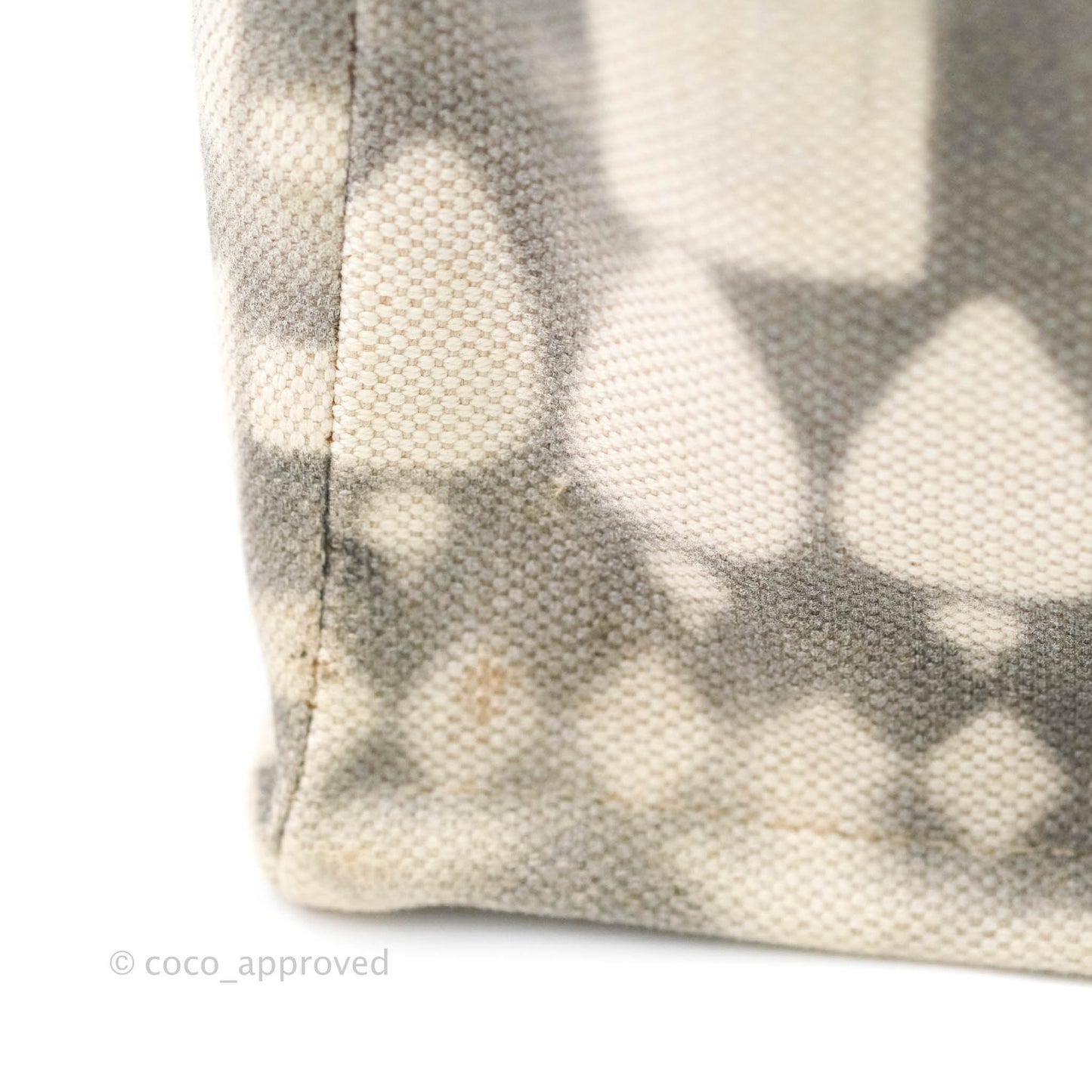 Chanel Print Fabric Tote Ruthenium Hardware