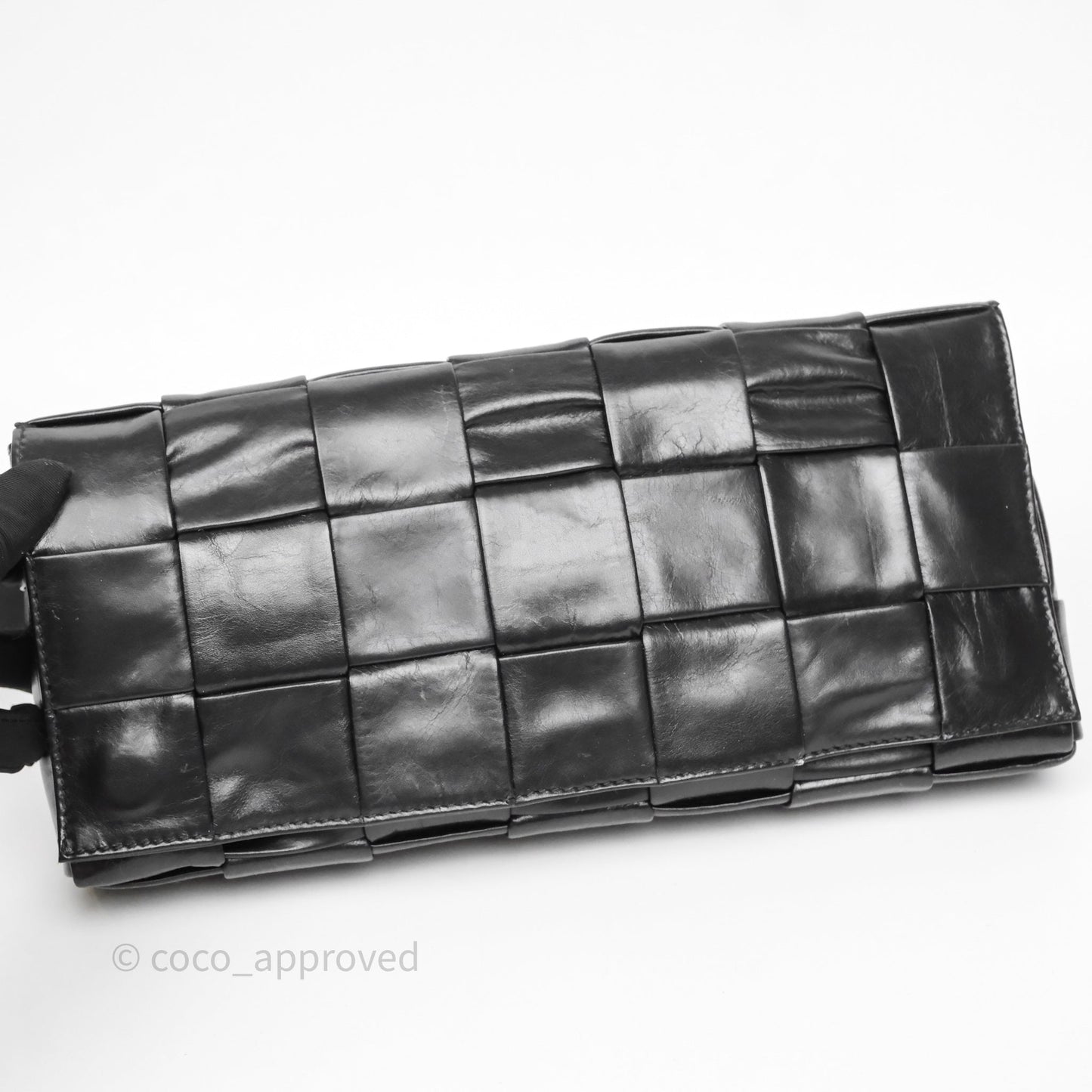Bottega Veneta Cassette Stretch Belt Bag Maxi Black Intrecciato Leather