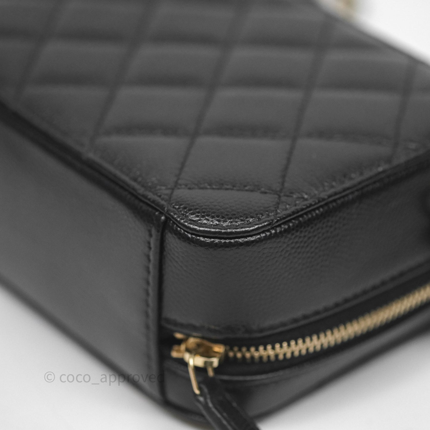 Chanel Quilted Camera Case Black Caviar Gold Hardware