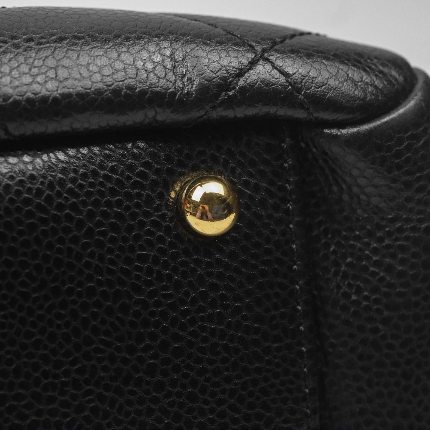 Chanel Quilted Caviar Leather Timeless CC Soft Shopping Tote Bag Black
