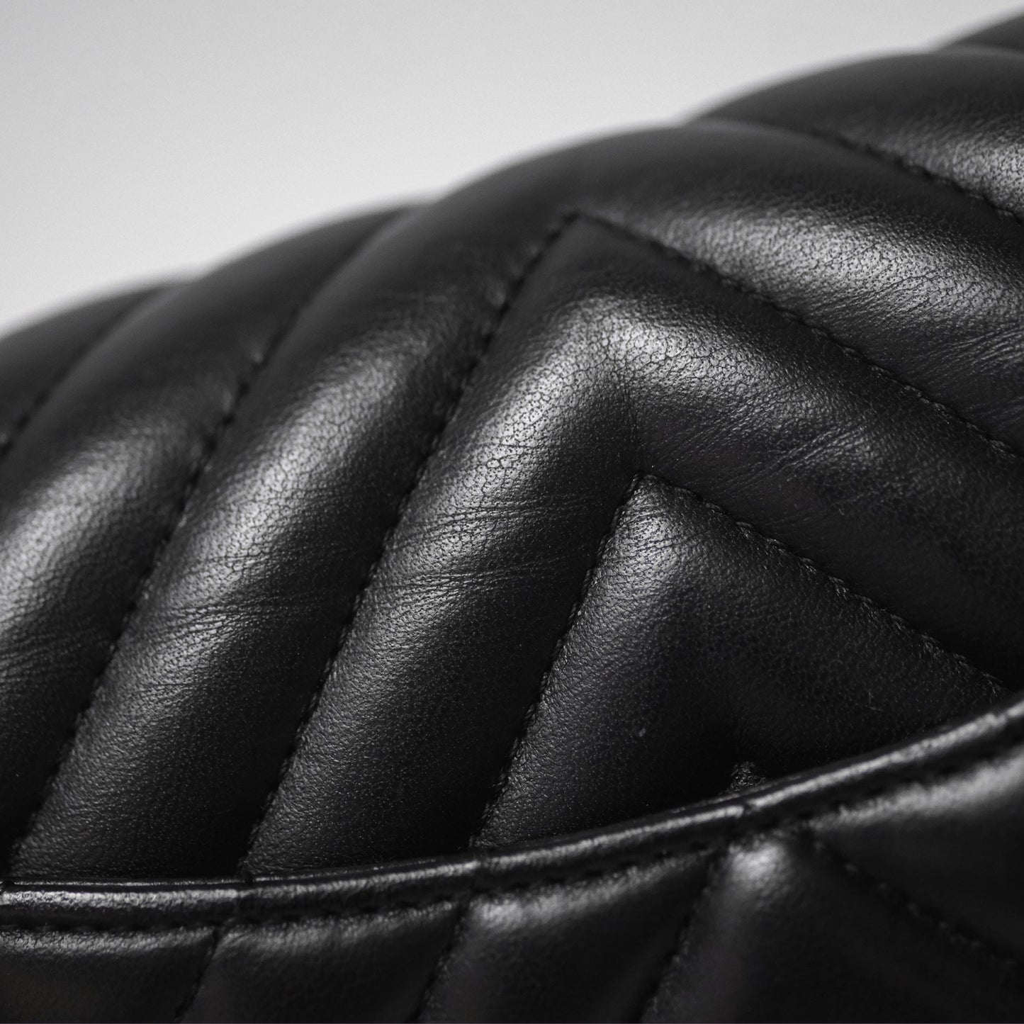 Chanel Mini Rectangular Chevron Black Lambskin Gold Hardware