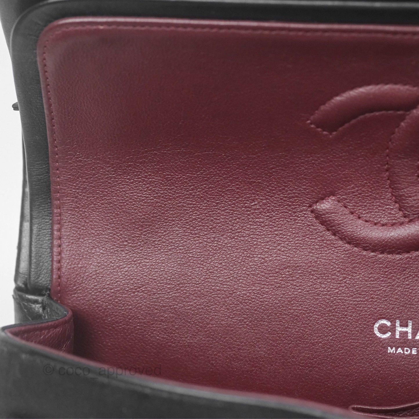 Chanel Classic M/L Medium Flap Quilted Black Lambskin Silver Hardware