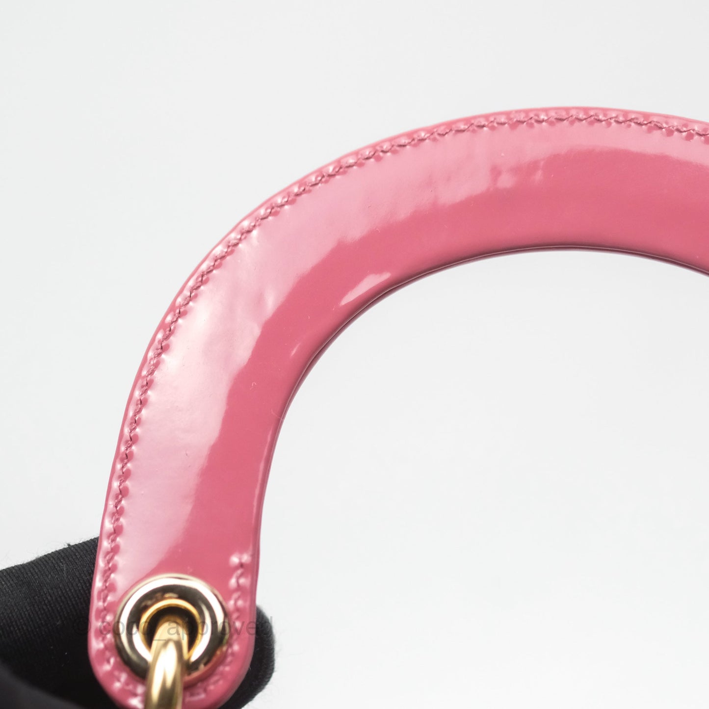 Christian Dior Mini Lady Dior Dusty Pink Patent Gold Hardware