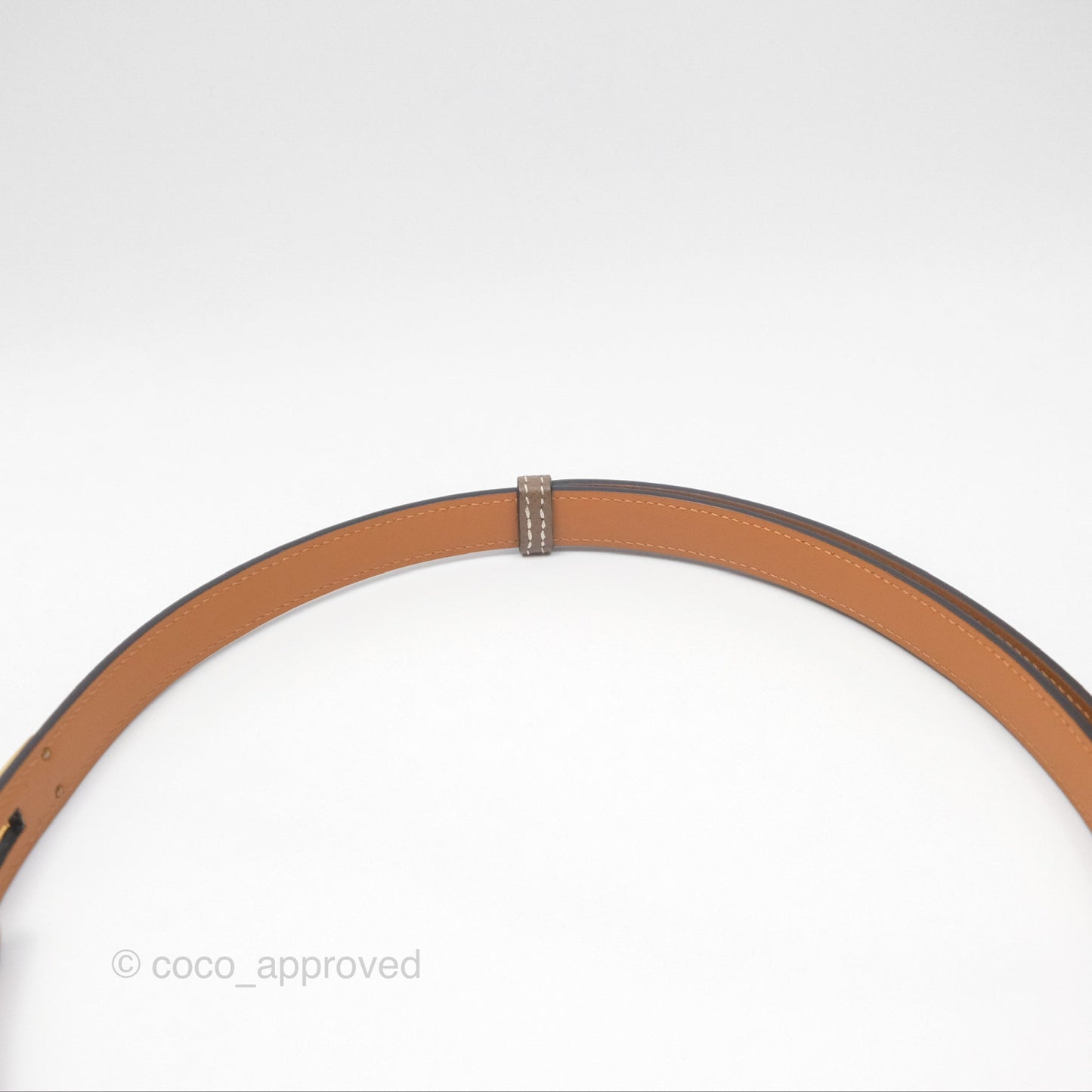 Hermès Epsom Kelly Buckle Belt Etoupe 18 Rose Gold Hardware