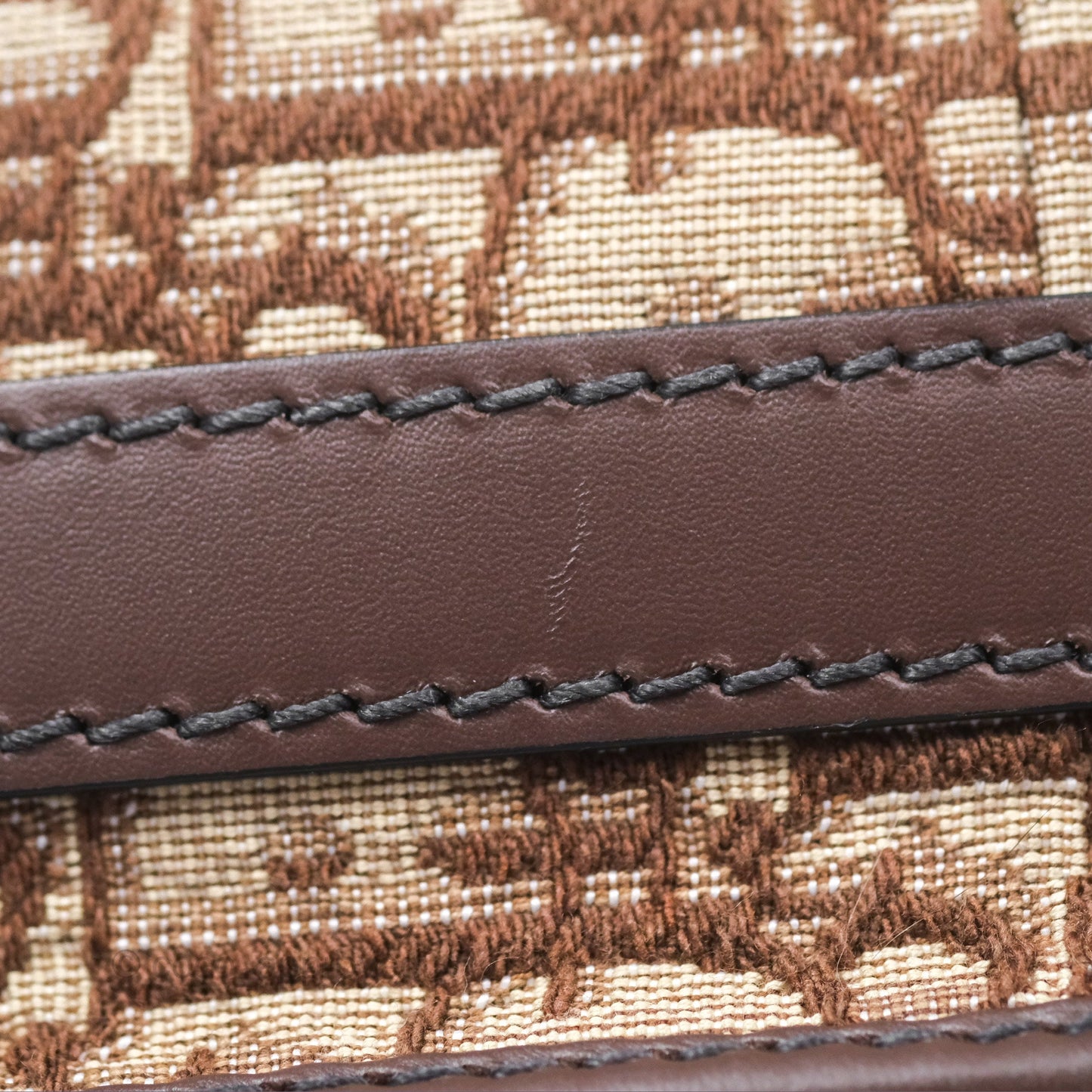 Dior Medium Bobby Bag Brown Oblique Jacquard Canvas Gold Hardware