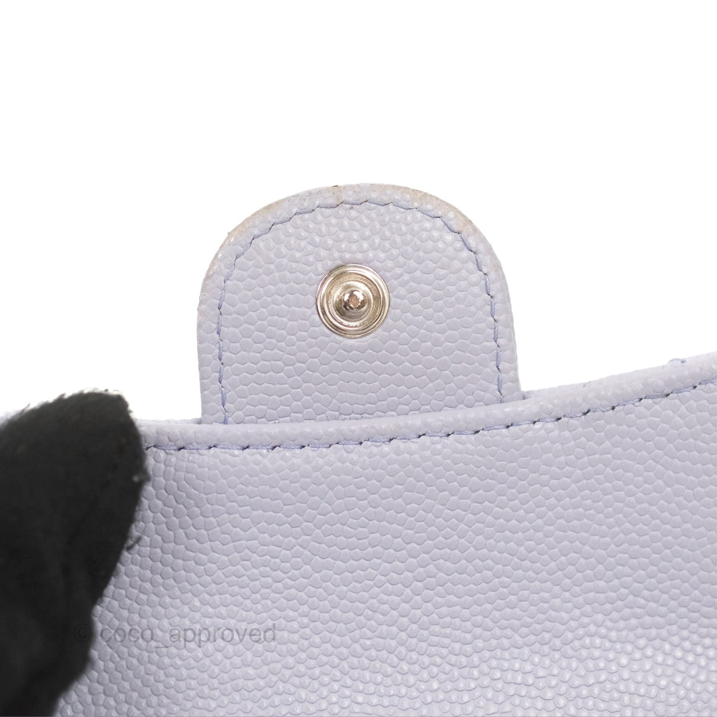 Chanel Classic Short Flap Wallet Lilac Caviar Silver Hardware