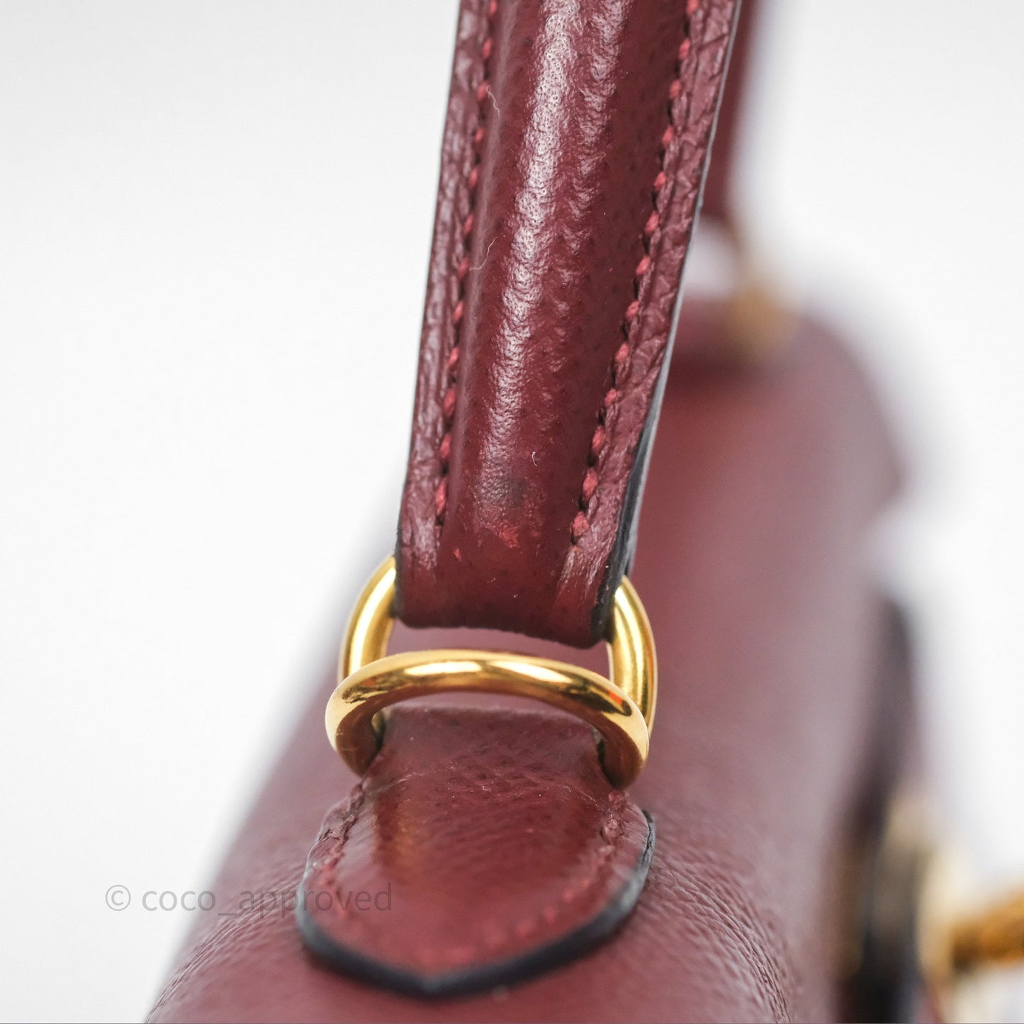 Hermès Sellier Kelly 25 Rouge H Epsom Gold Hardware