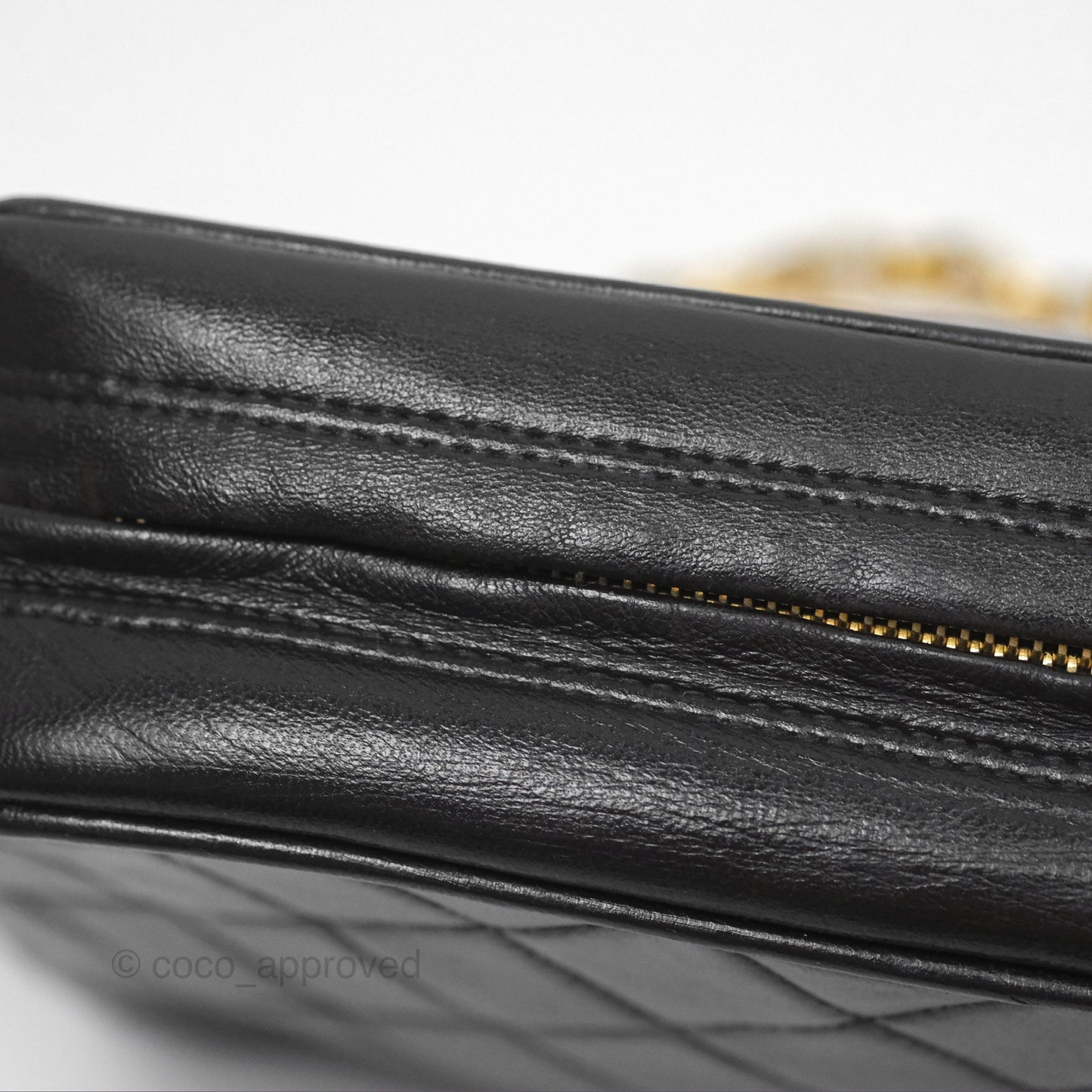 Chanel Vintage Diana Fringe Camera Bag Black Lambskin 24K Gold Hardware