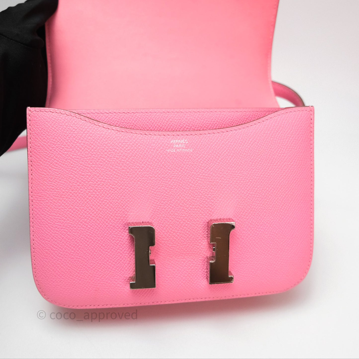 Hermès Constance Mini 18cm Rose d'ete Epsom Palladium Hardware