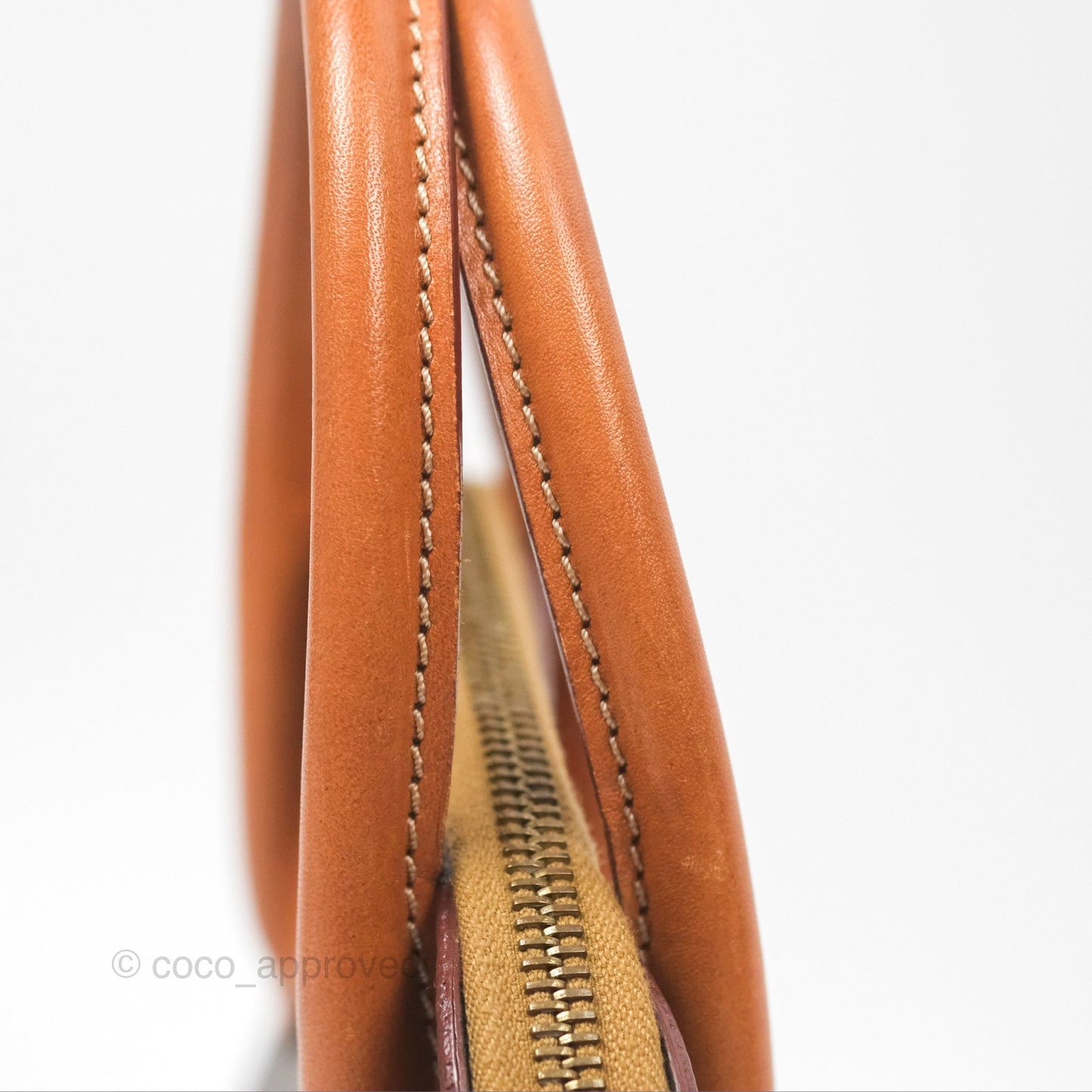 Celine Vintage Macadam Top Handle Bag Tan Brown