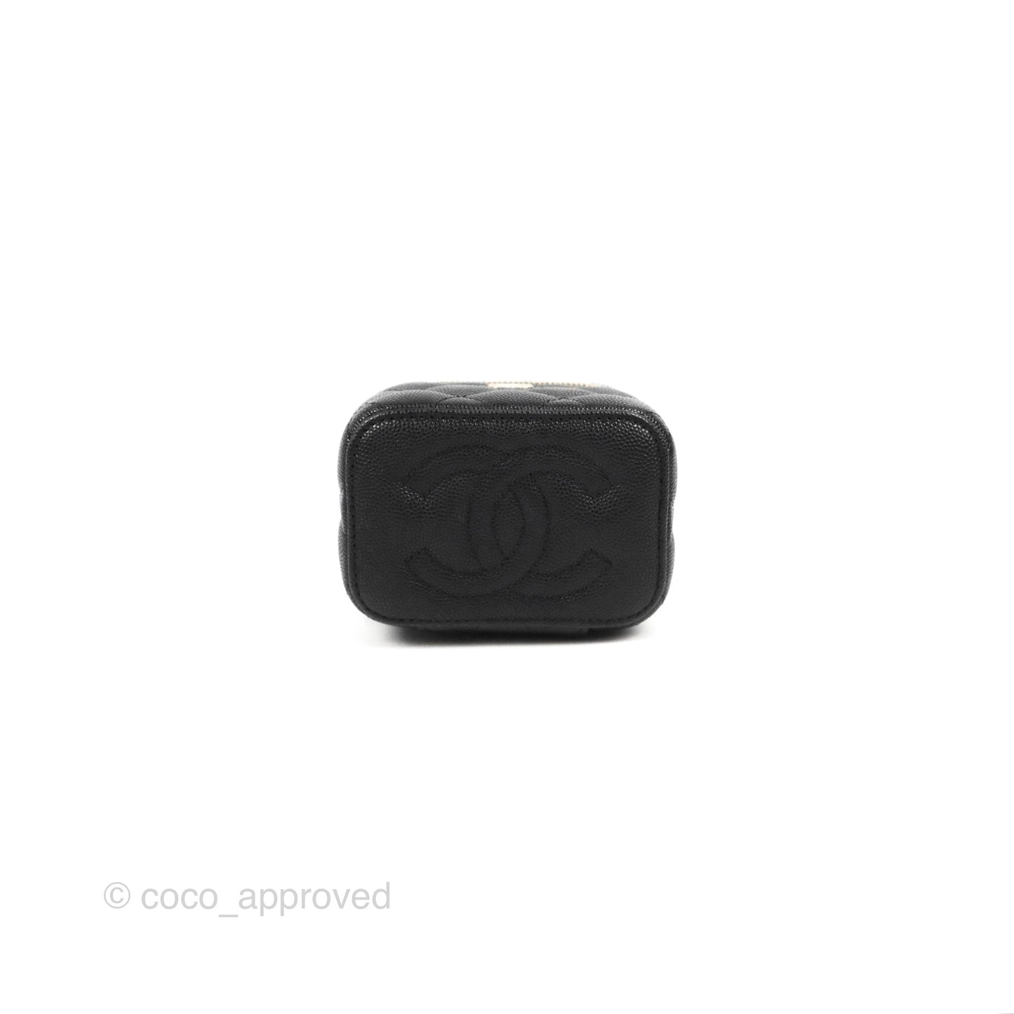 Chanel Mini Vanity With Chain Black Caviar Gold Hardware