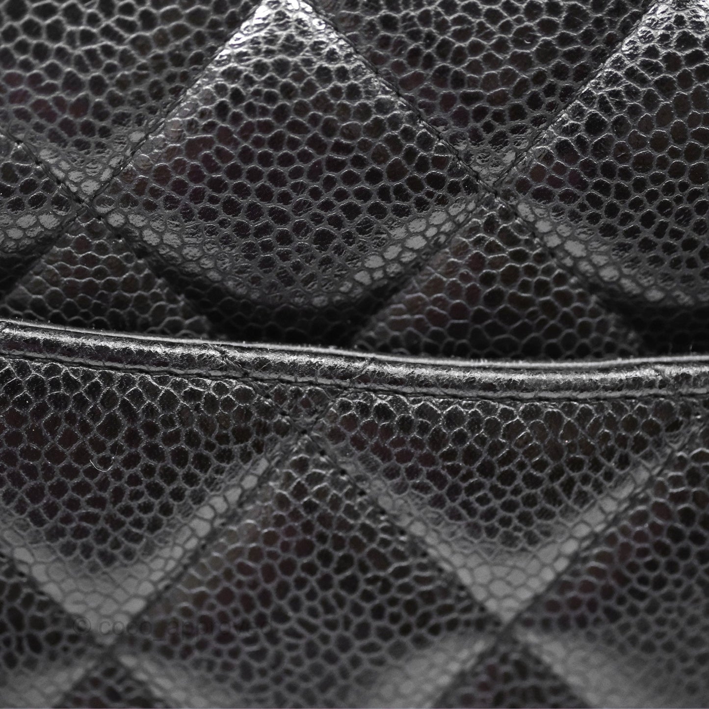 Chanel Jumbo Single Flap Quilted Black Caviar Silver Hardware