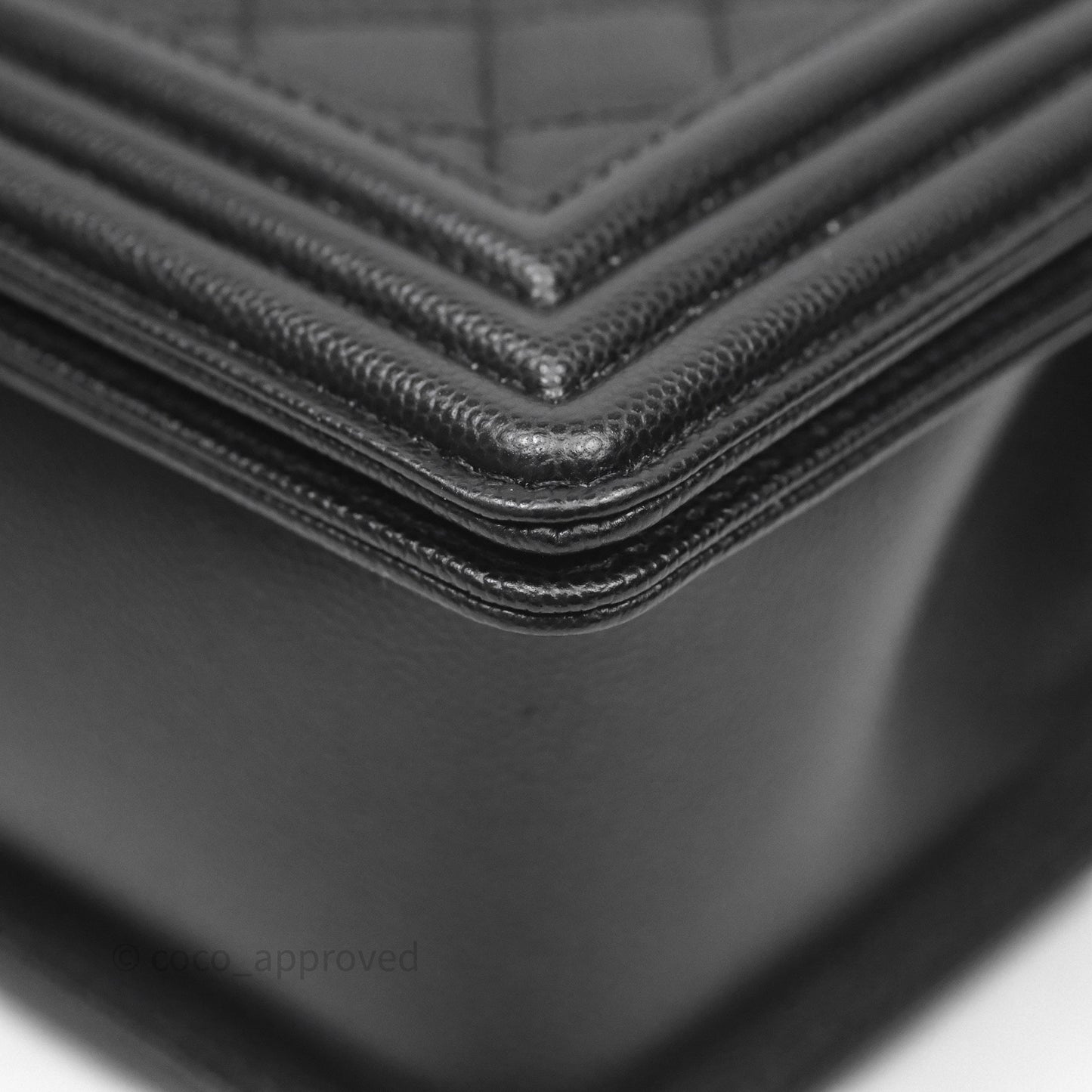 Chanel Medium Boy Quilted Black Caviar Aged Gold Hardware