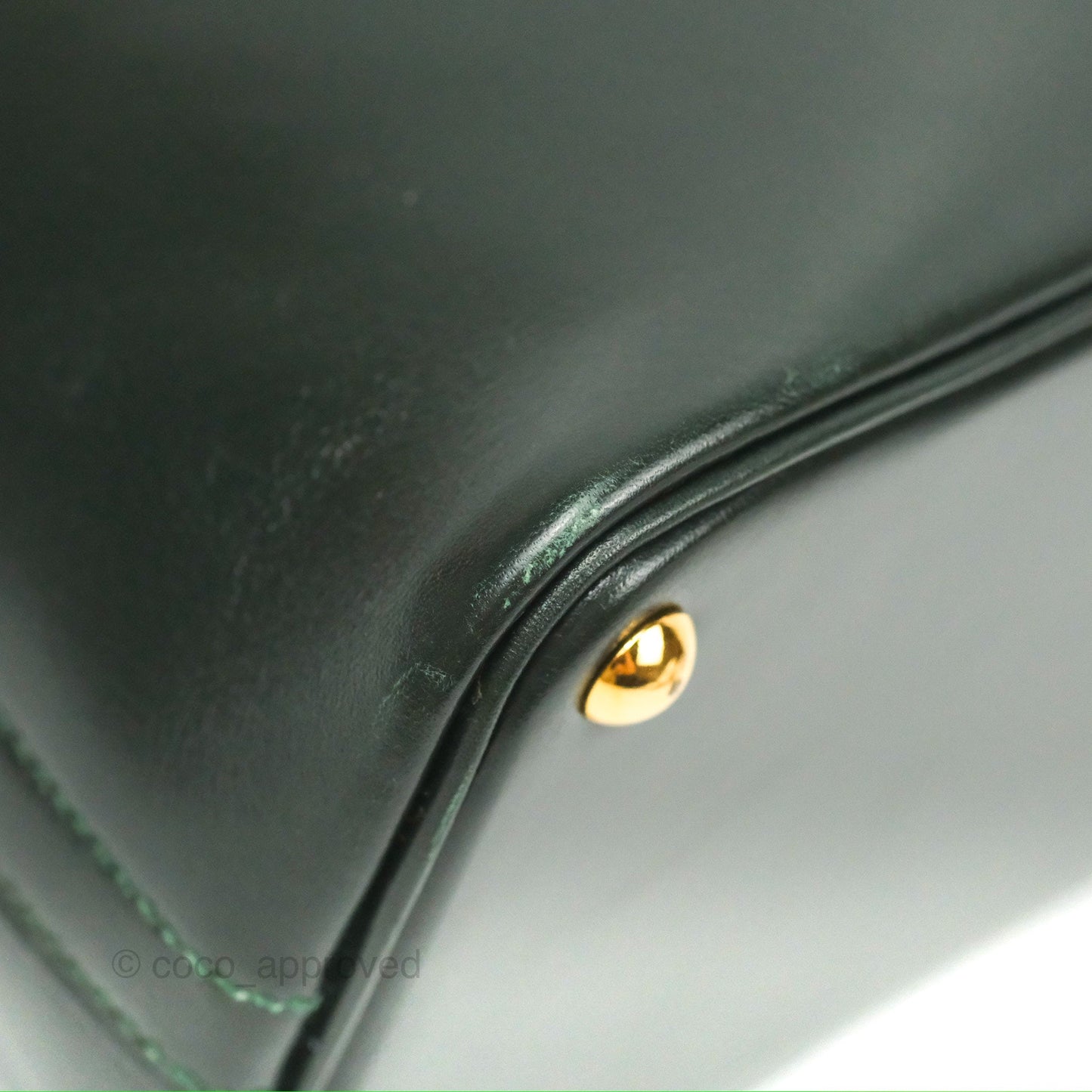 Hermès Vintage Bolide 27 Dark Green Box Leather Gold Hardware