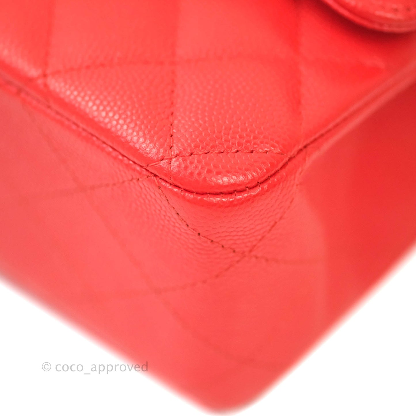 Chanel Classic M/L Medium Double Flap Red Caviar Gold Hardware