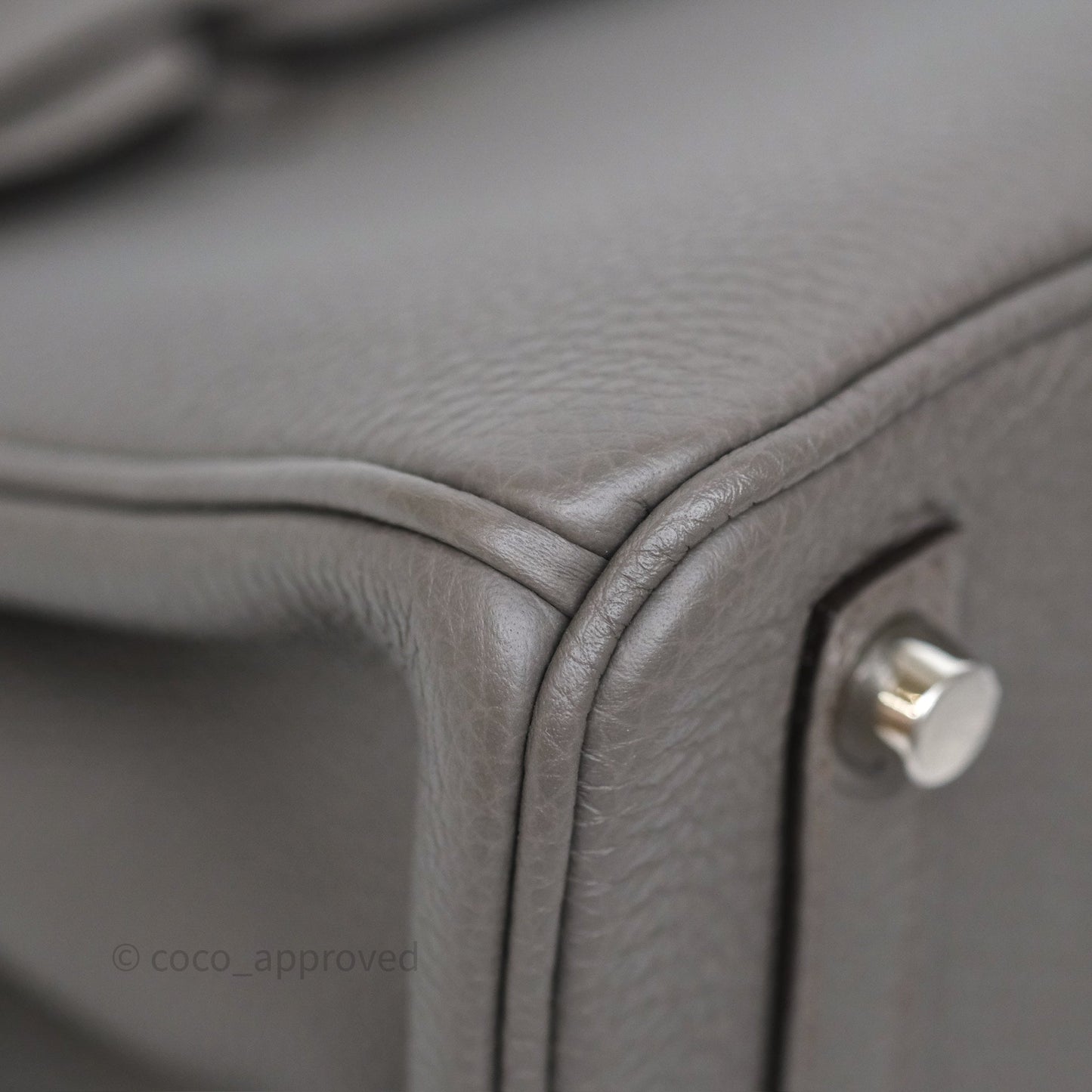 Hermès Birkin 25 Retourne Gris Etain 8F Togo Palladium Hardware
