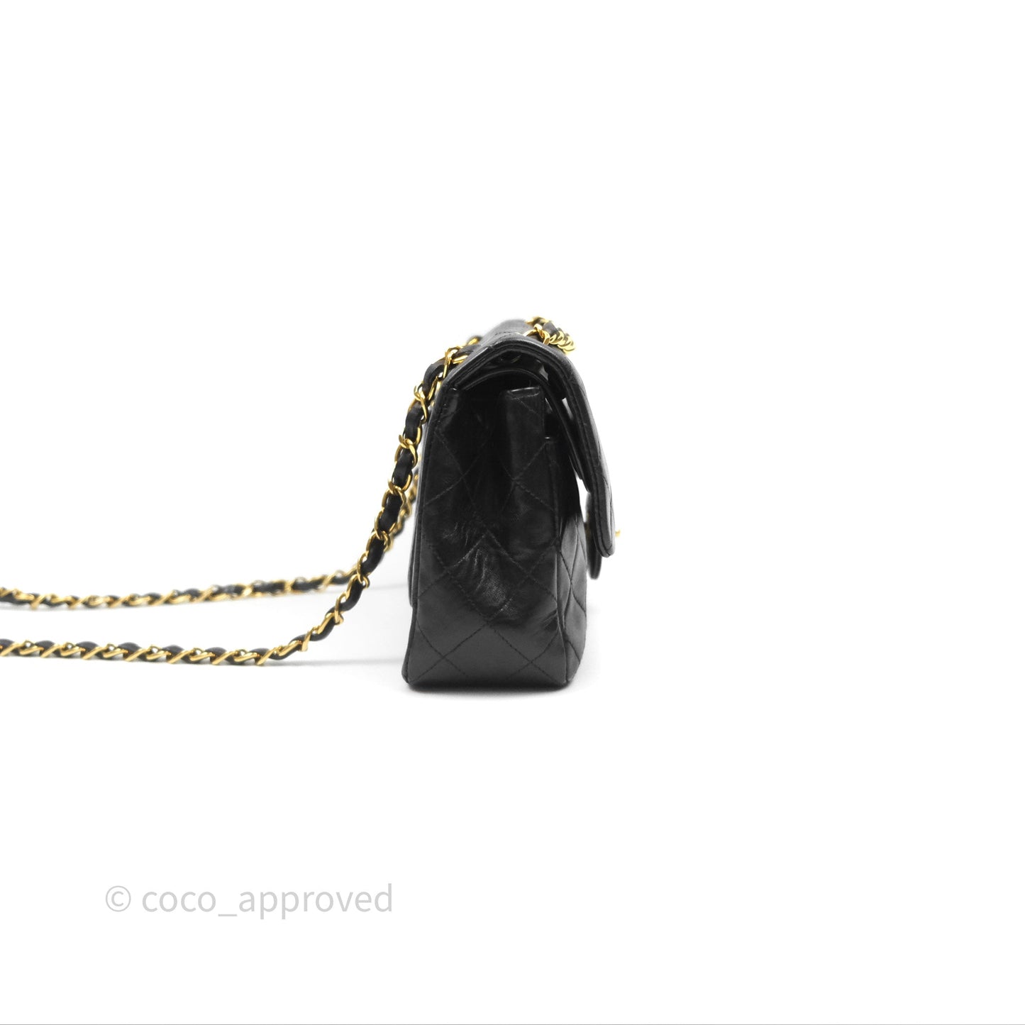 Chanel Classic Vintage Small Flap Black Lambskin 24K Gold Hardware