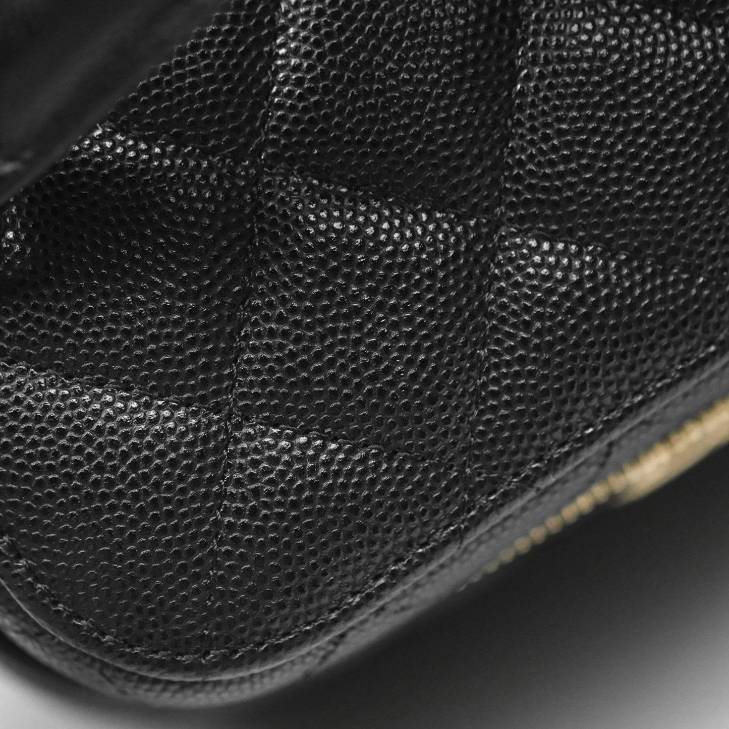 Chanel Quilted Top Handle Vanity Case Black Caviar Gold Hardware