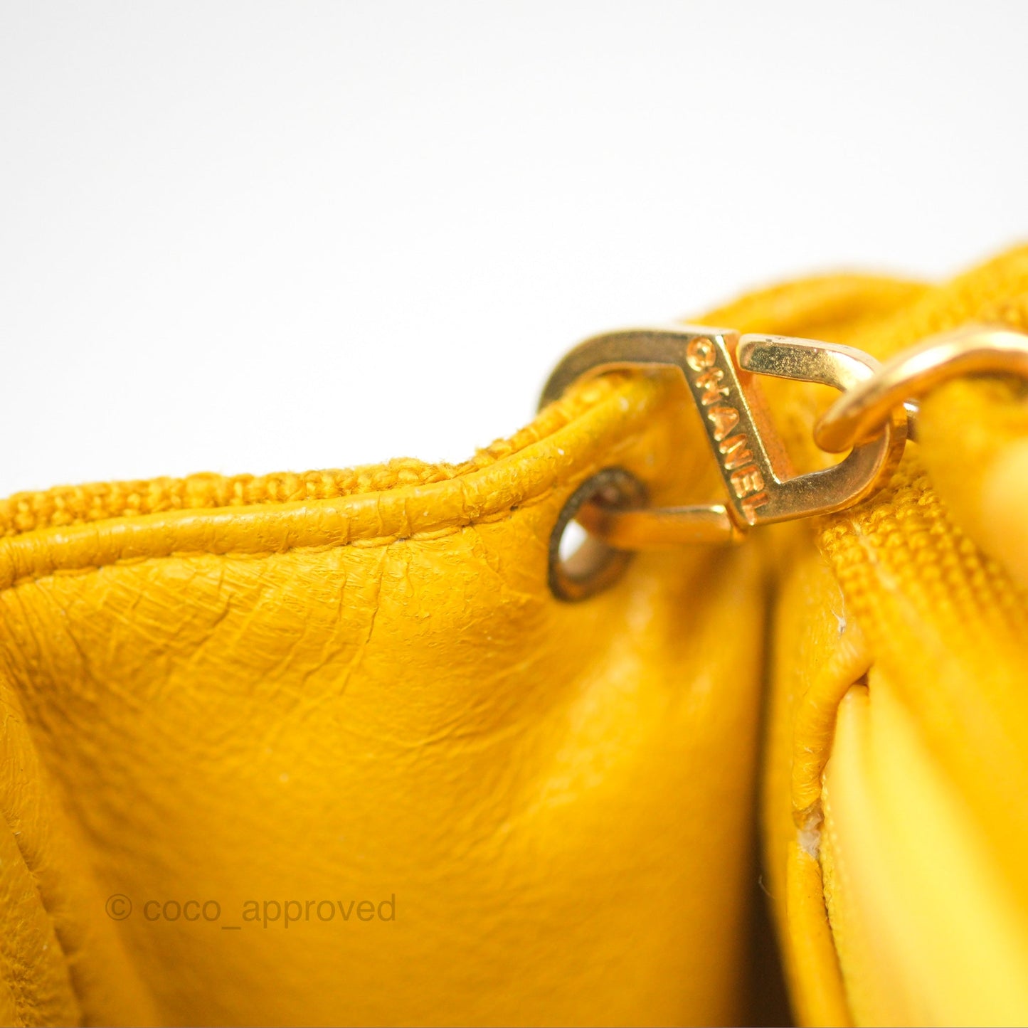 Chanel Vintage Small Classic Diana Flap Bag Yellow Linen Fabric 24K Gold Hardware
