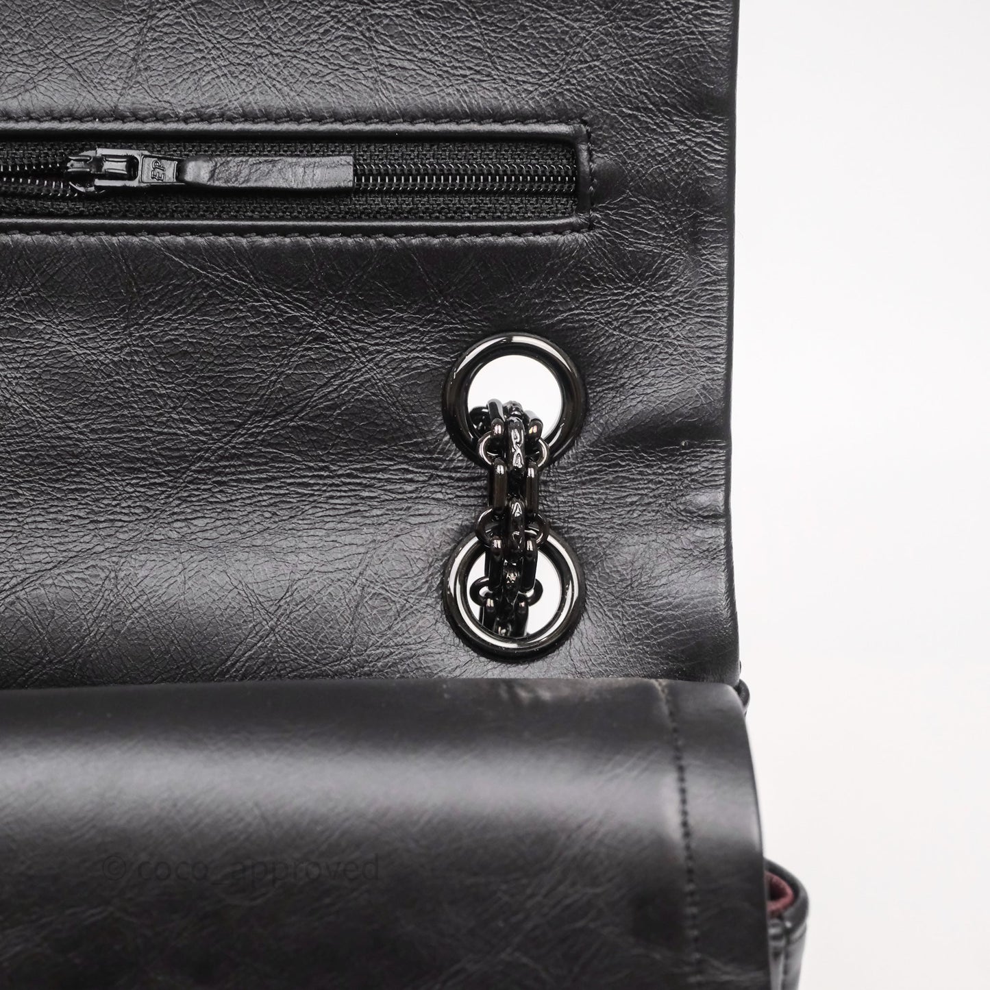 Chanel Reissue 225 Chevron Aged Calfskin So Black