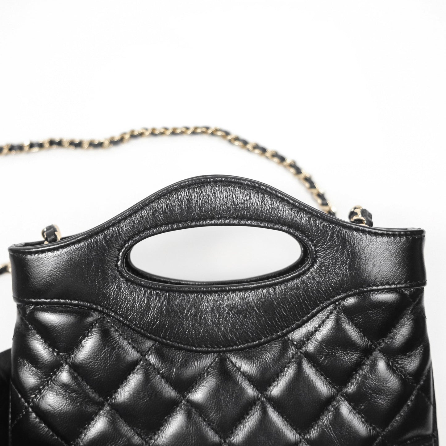 Chanel Nano 31 Black Shiny Lambskin Gold Hardware