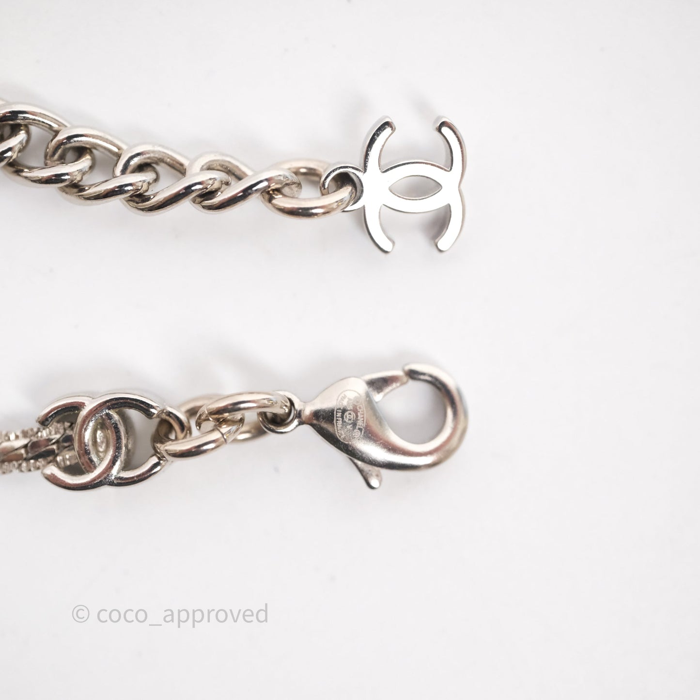 Chanel Five CC Choker Silve Tone 25V