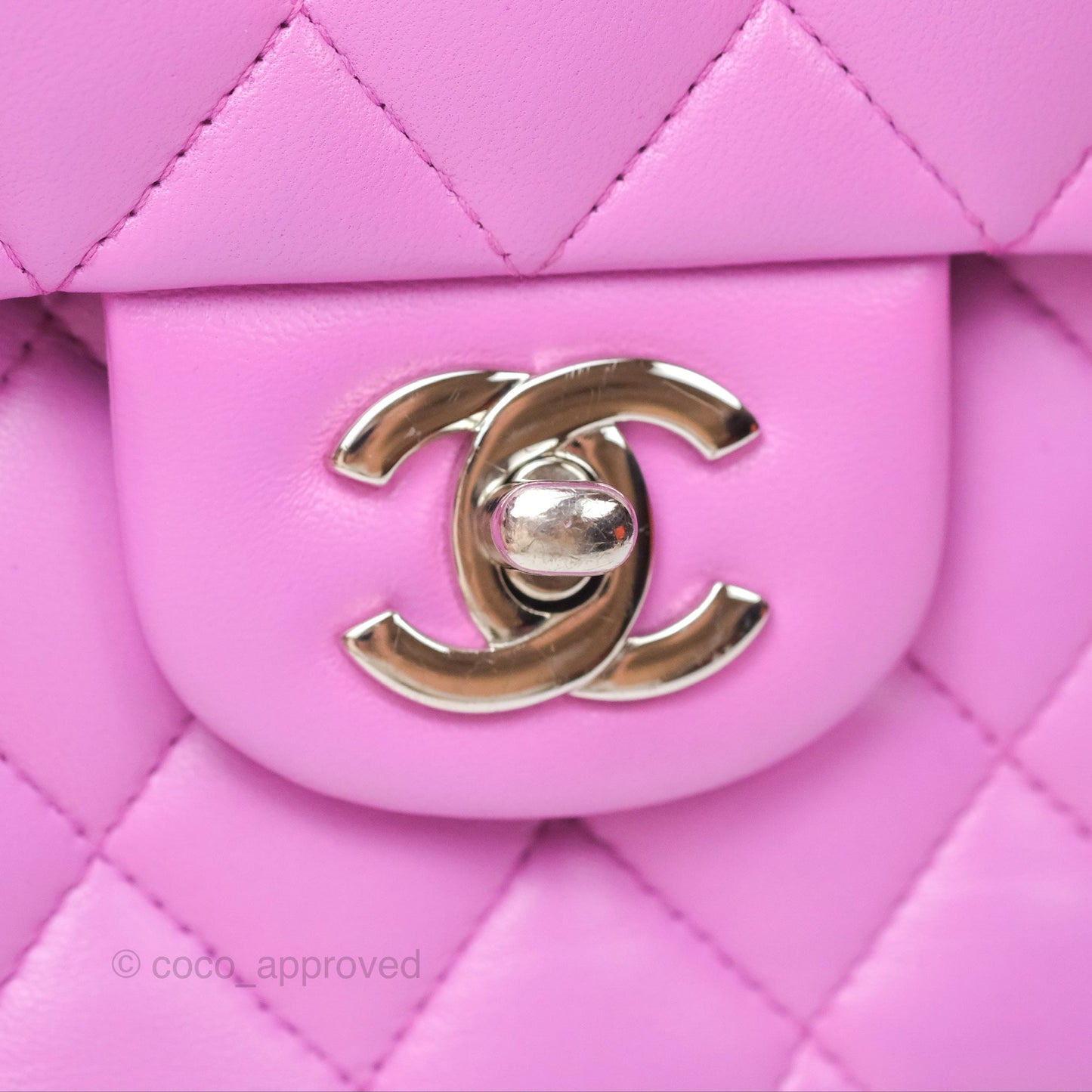 Chanel Medium Classic Flap Quilted Purple Lambskin Silver Hardware