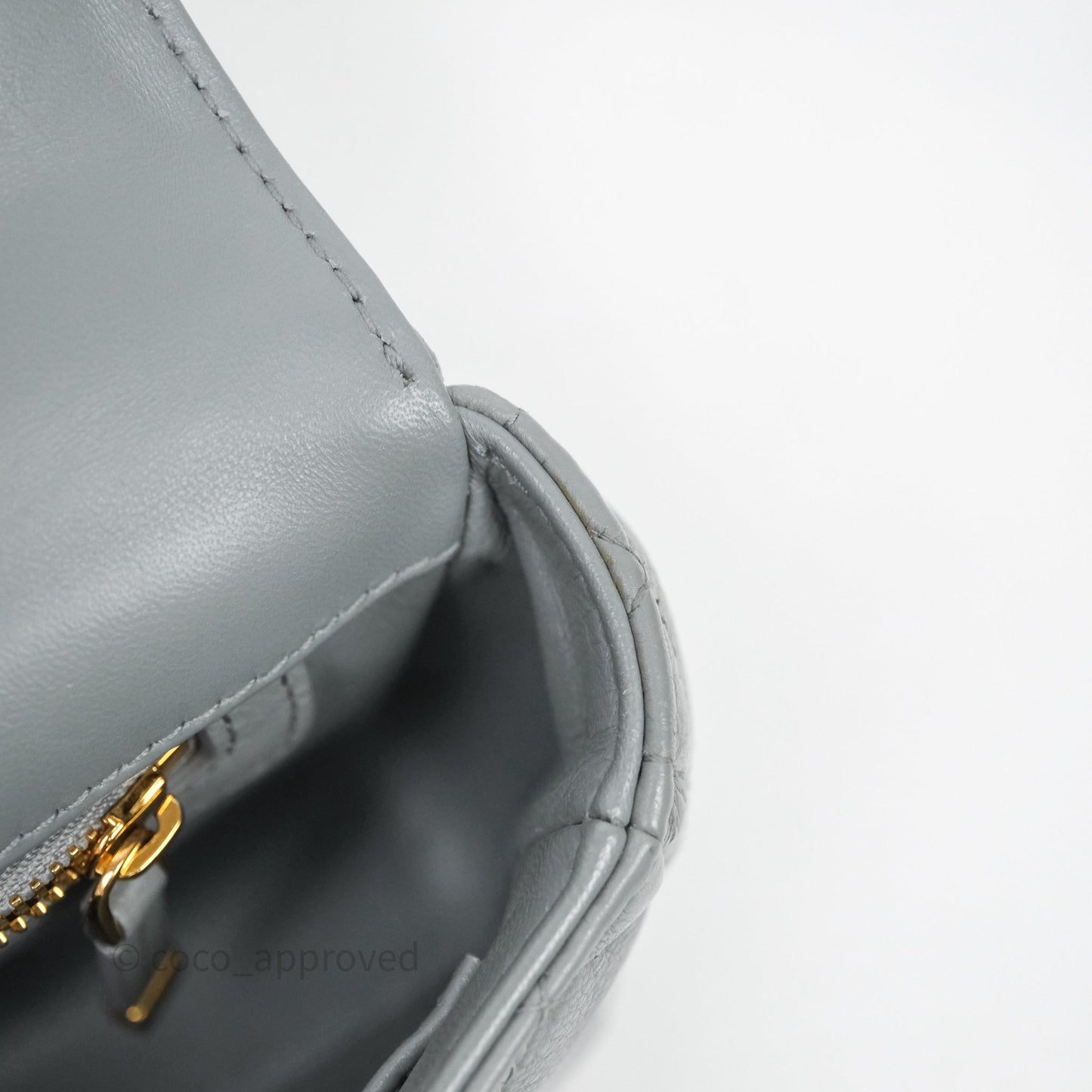 Christian Dior Small Caro Bag Stone Gray Supple Cannage Calfskin