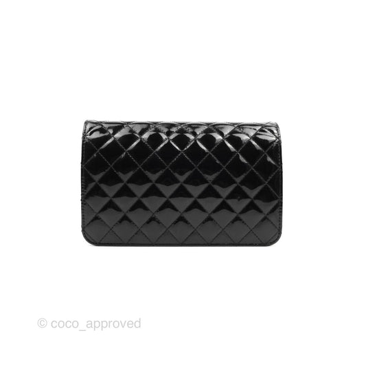 Chanel Golden Class Wallet On Chain WOC Black Patent Gold Hardware