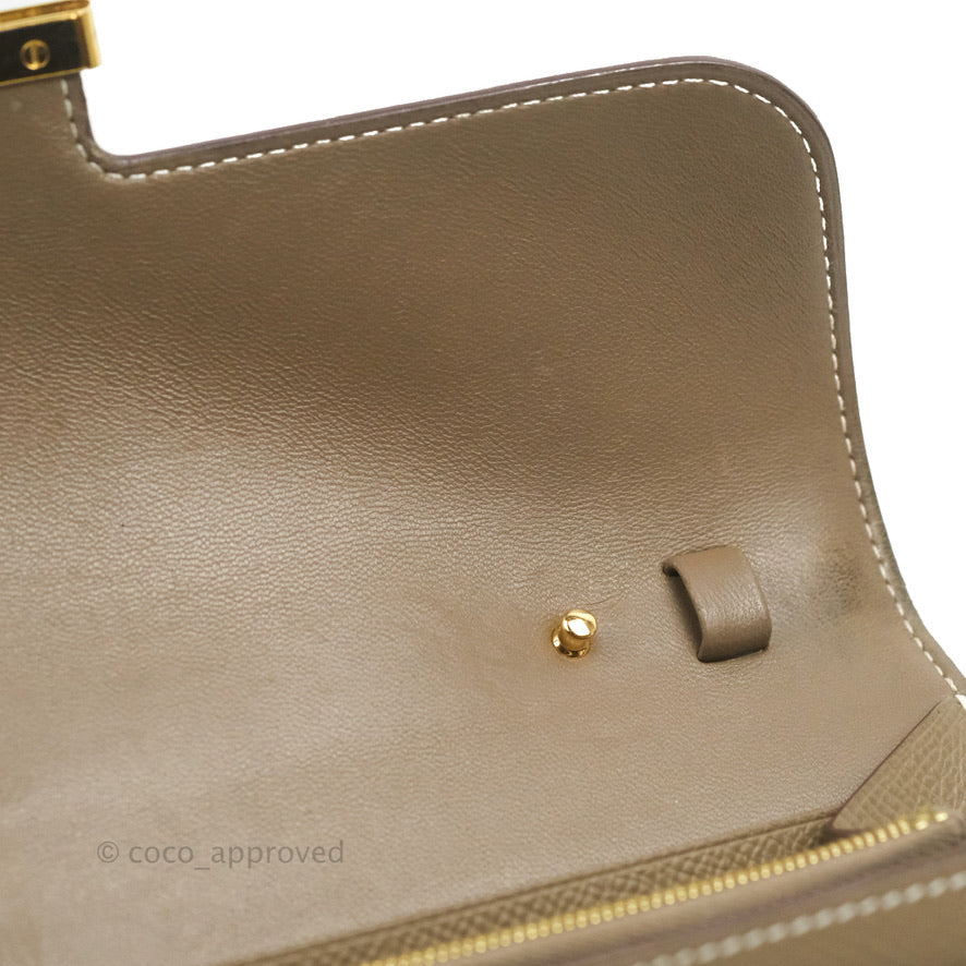 Hermès Constance Long To Go Wallet Etoupe Epsom Gold Hardware