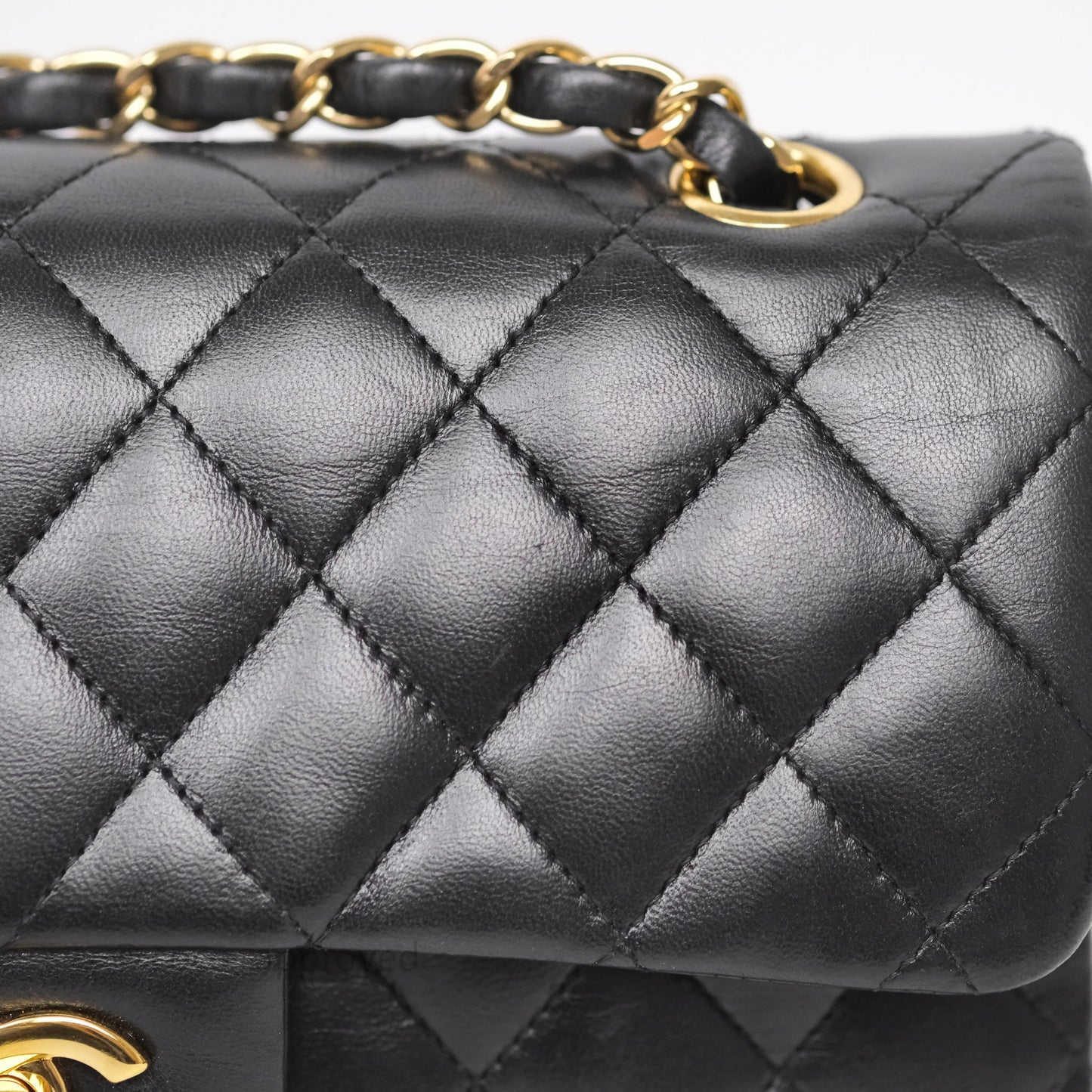 Chanel Small Classic Flap Quilted Black Lambskin Gold Hardware
