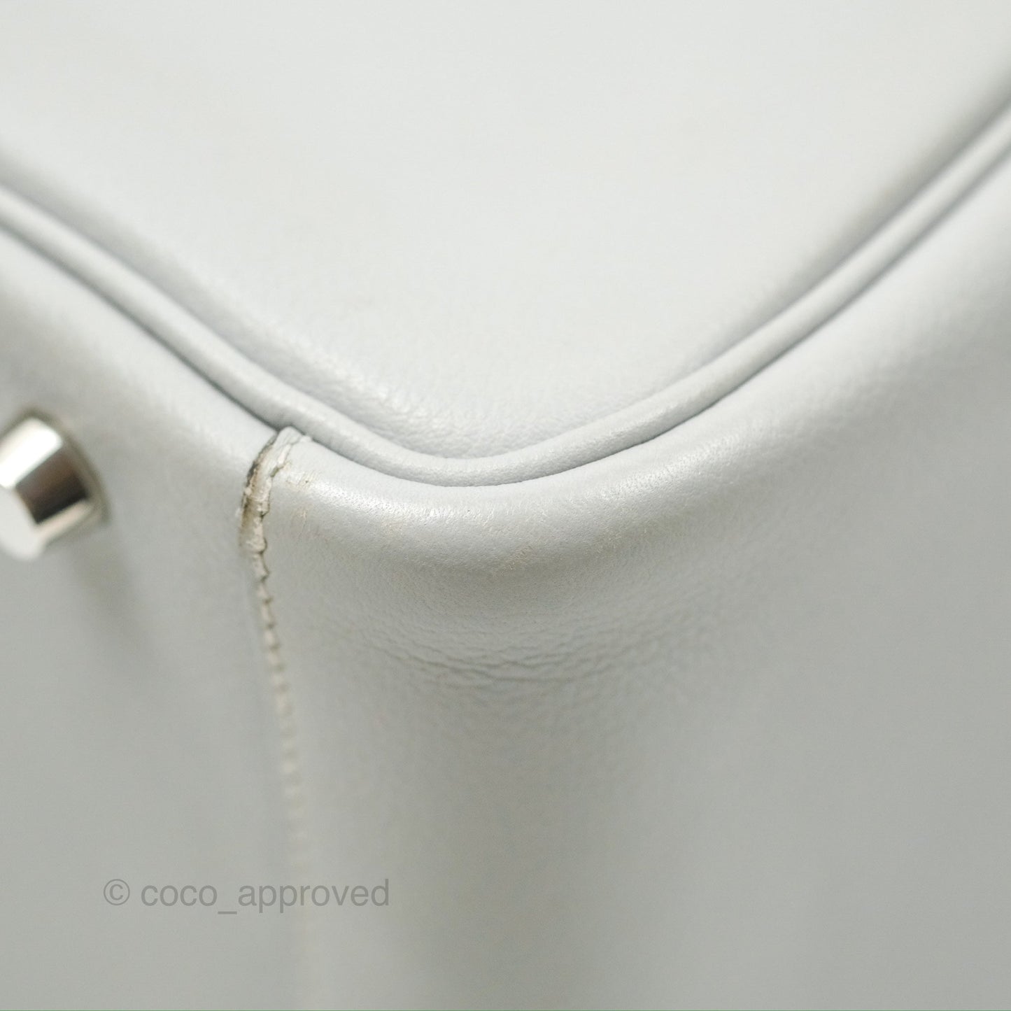 Hermès Lindy 30 Bleu Glacier Evercolor Palladium Hardware
