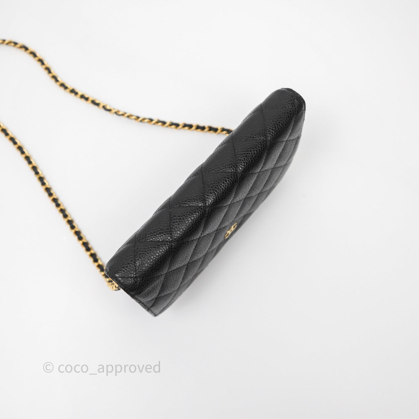 Chanel Quilted WOC Black Caviar Gold Hardware