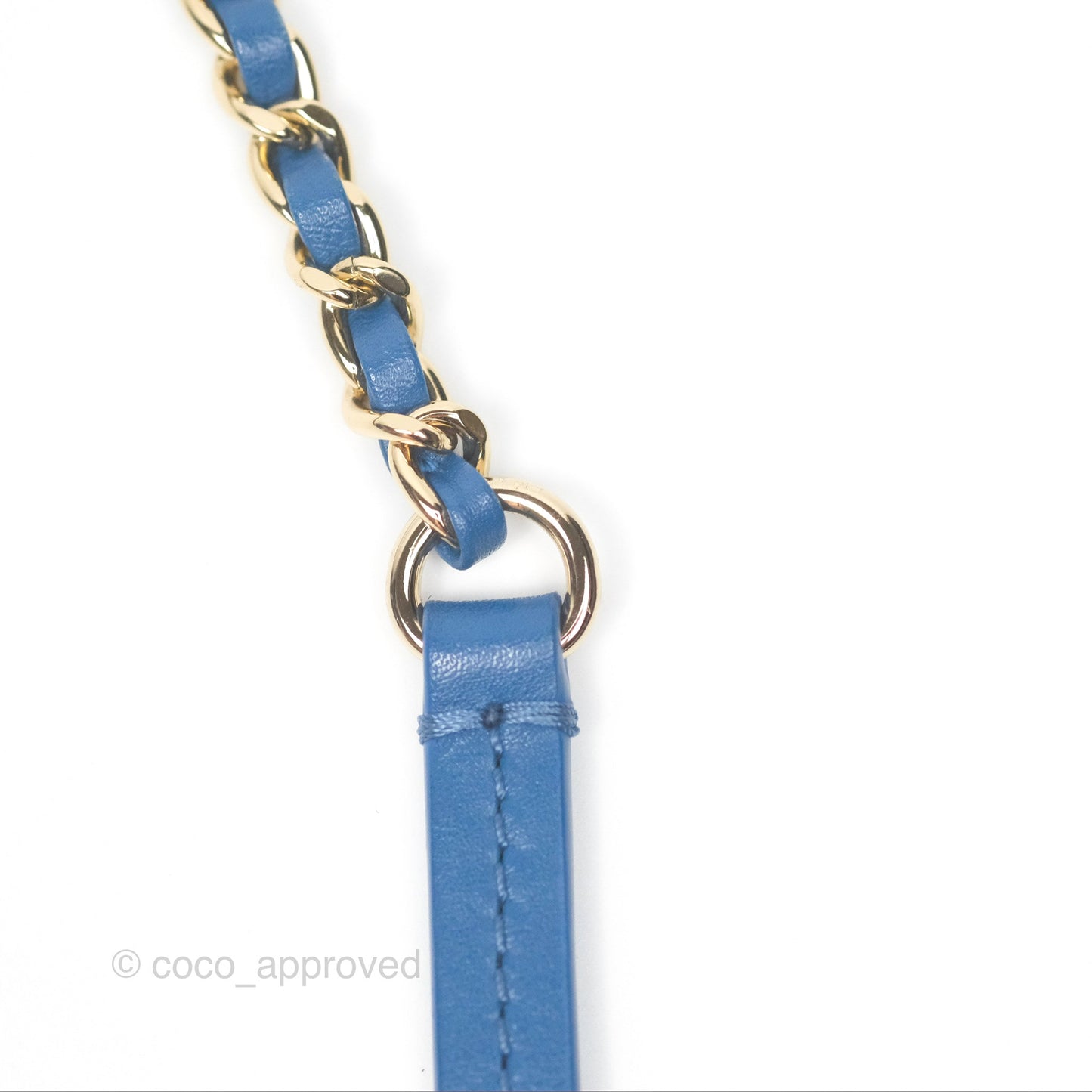 Chanel Stitched Camera Case Bag Blue Calfskin Gold Hardware