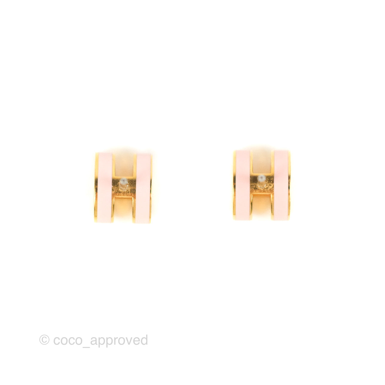 Hermès Pop H Earrings Rose Dragee Gold Hardware