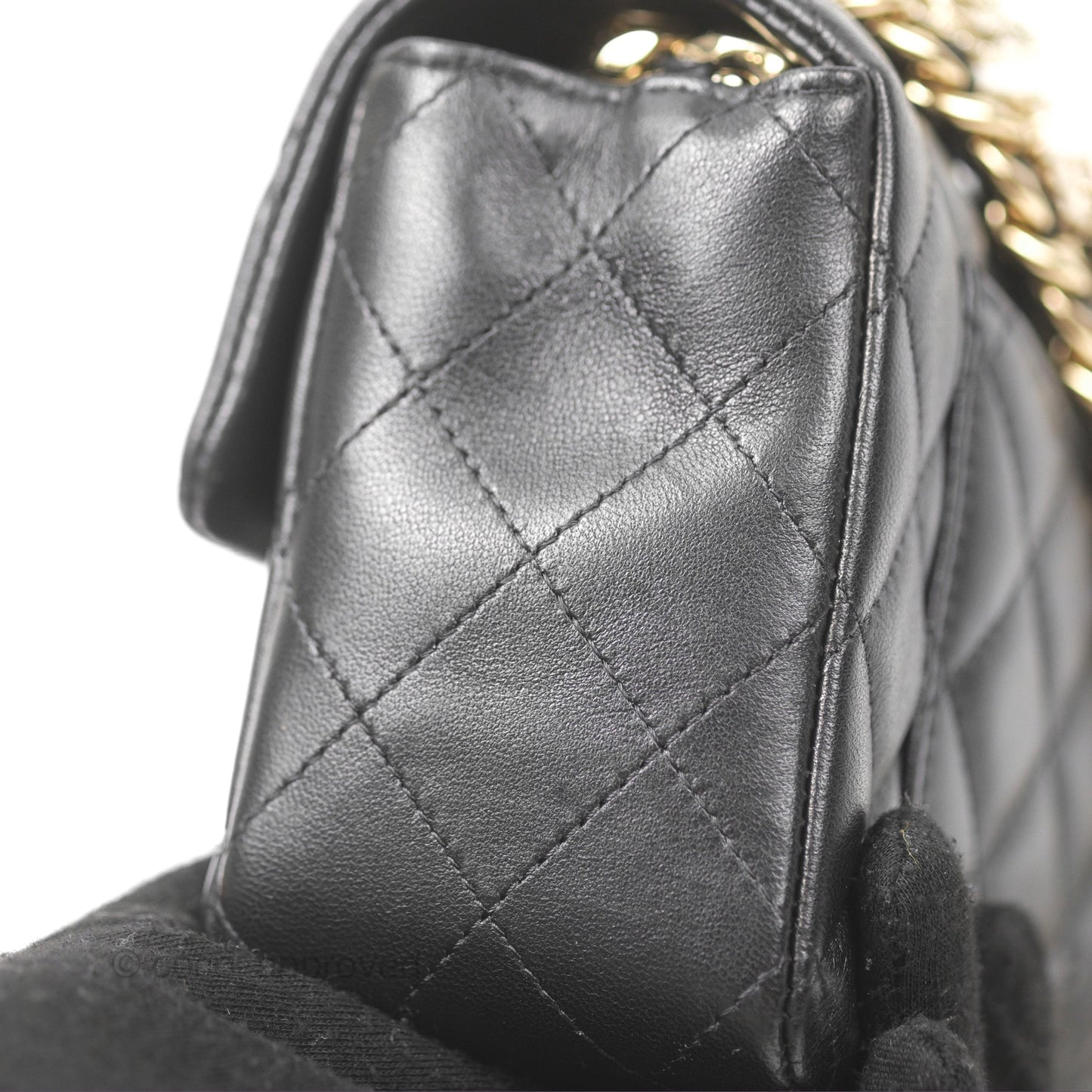 Chanel Quilted Mini Rectangular Flap With Charms Black Lambskin Gold Hardware 21C