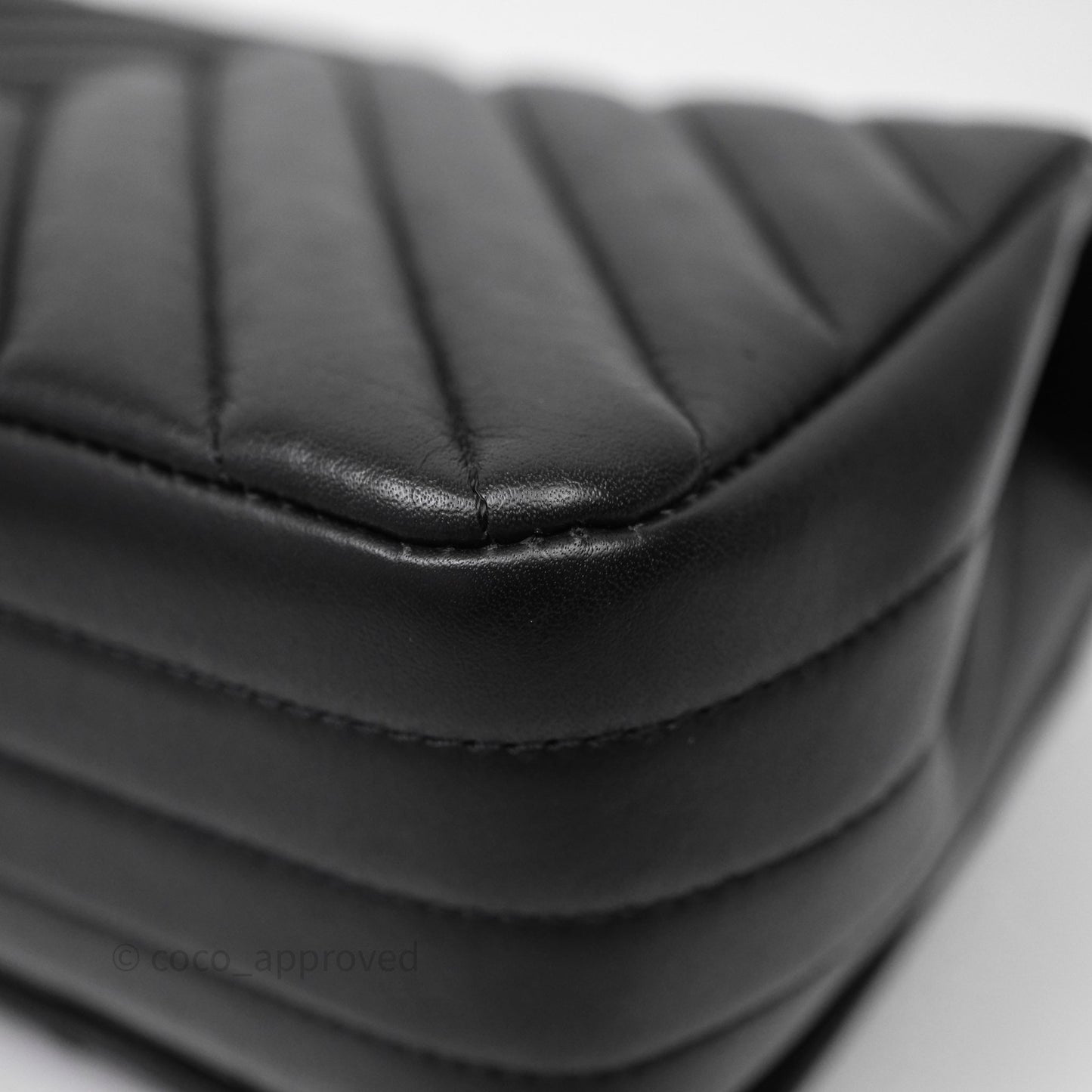 Chanel Small Statement Chevron Flap Bag Black Gold Hardware