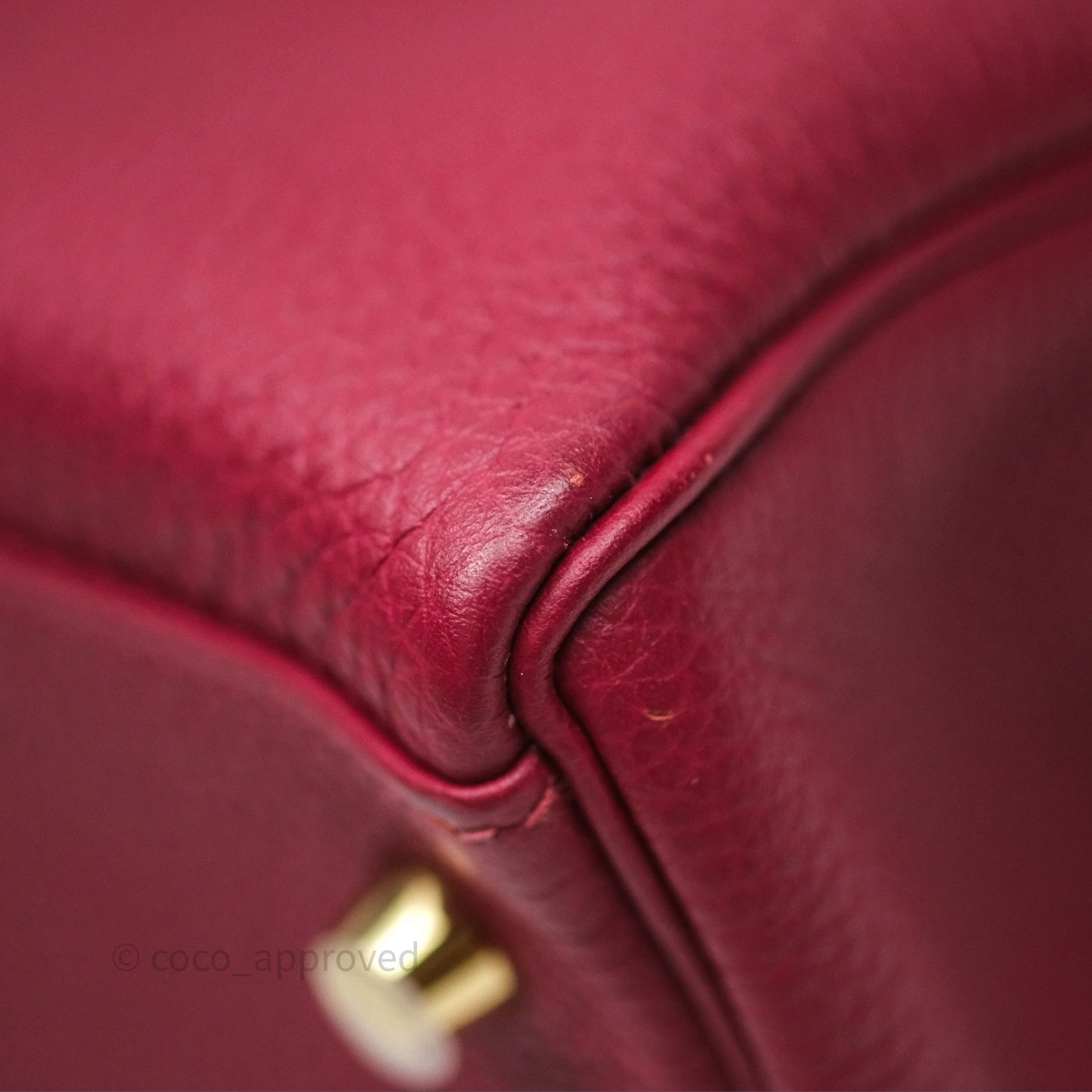 Hermès Kelly 32 Retourne Rouge Grenat K1 Togo Gold Hardware