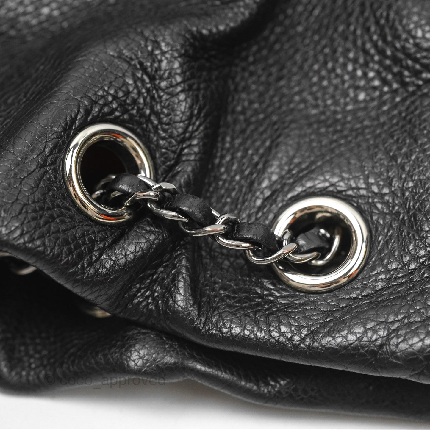 Chanel Small Gabrielle Drawstring Bucket Bag Black Aged Calfskin