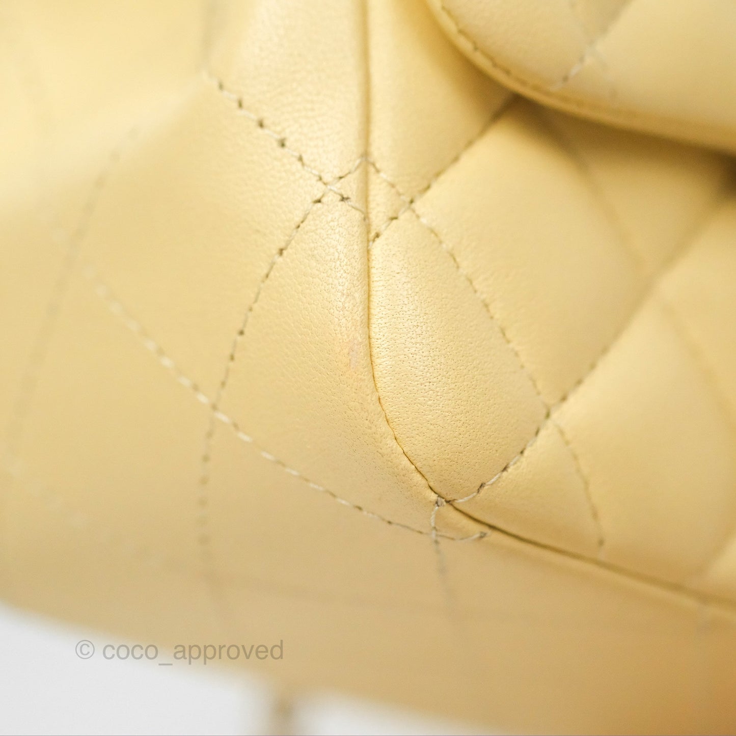 Chanel Mini Square Quilted Yellow Lambskin Gold Hardware