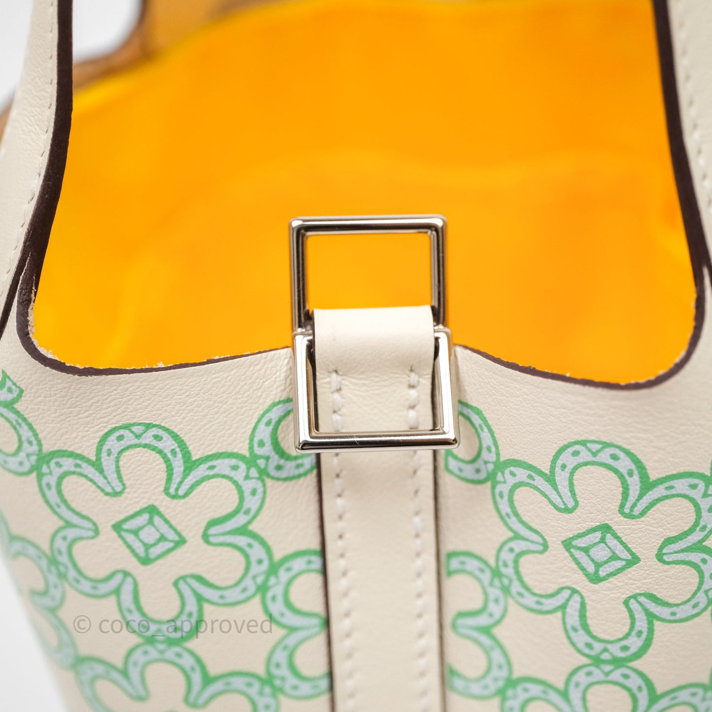 Hermès Micro Picotin 14 Lucky Daisy Nata I2 Vert Swift Palladium Hardware