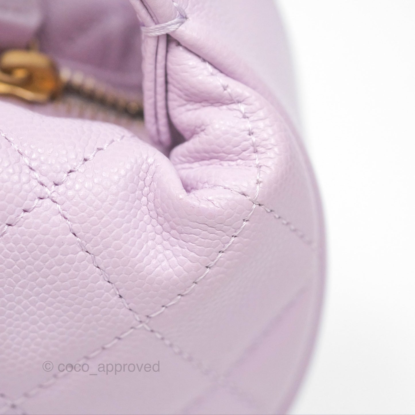 Chanel Bow Hobo Pouch Lilac Caviar Gold Hardware 24S
