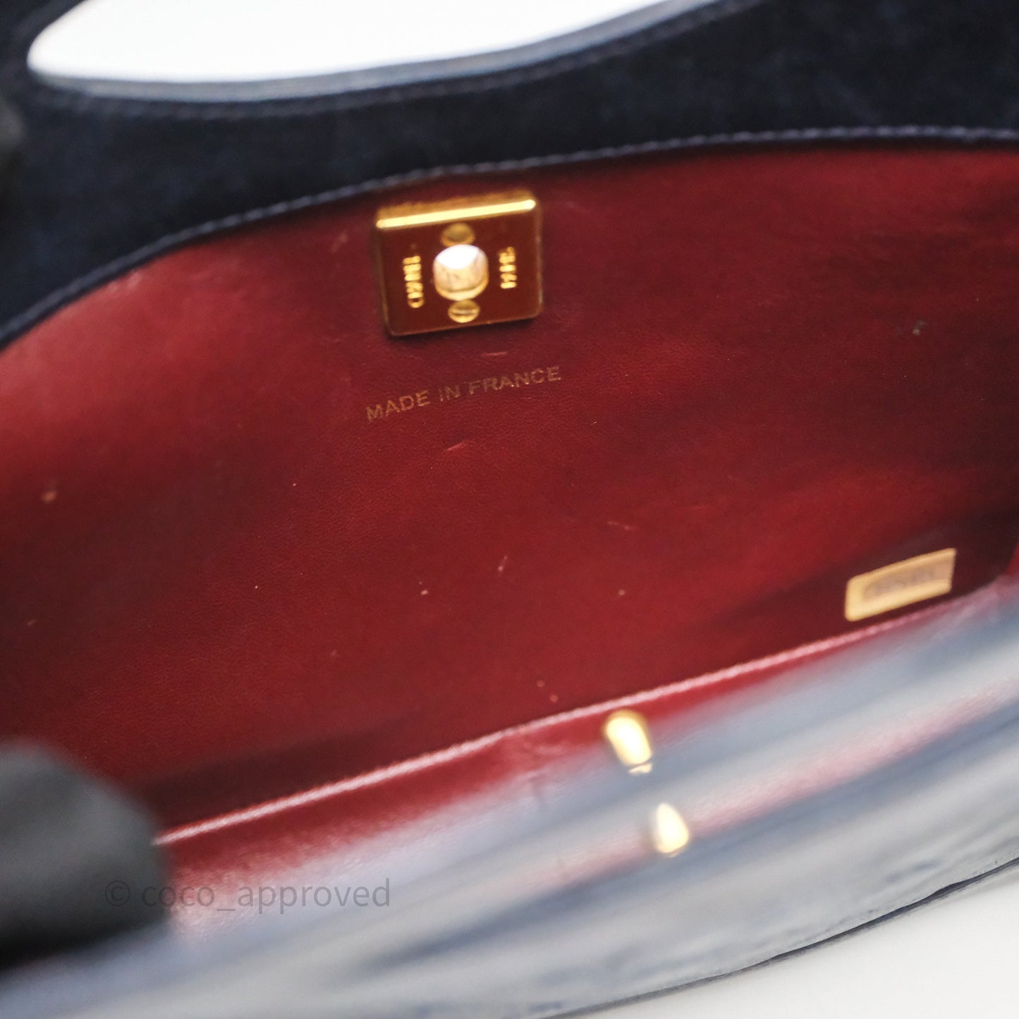 Chanel Vintage 31 Navy Lambskin 24K Gold Hardware