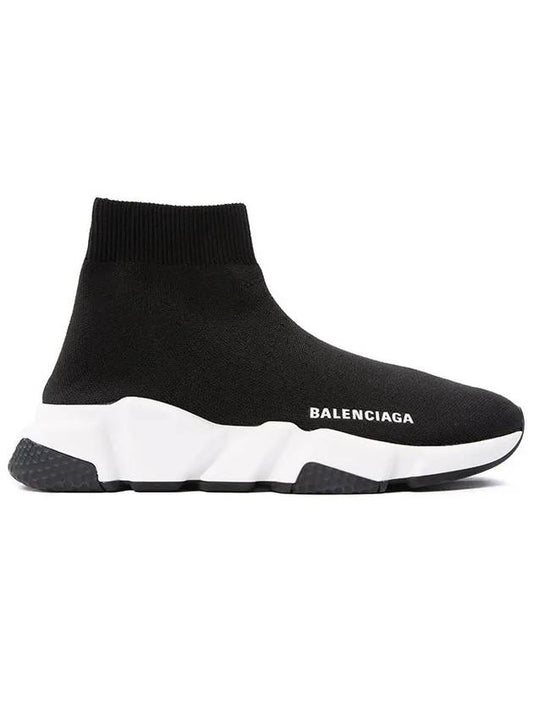 Luxury Balenciaga Speed Trainer  High Top Sneakers Black White