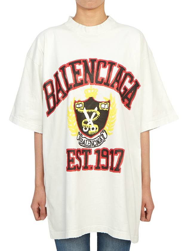 Luxury Balenciaga DIY College Medium Fit Short Sleeve T-Shirt White