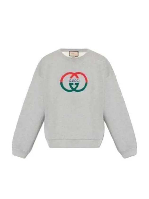 Luxury Gucci Trending 2025 Cotton Jersey Printed Sweatshirt Grey