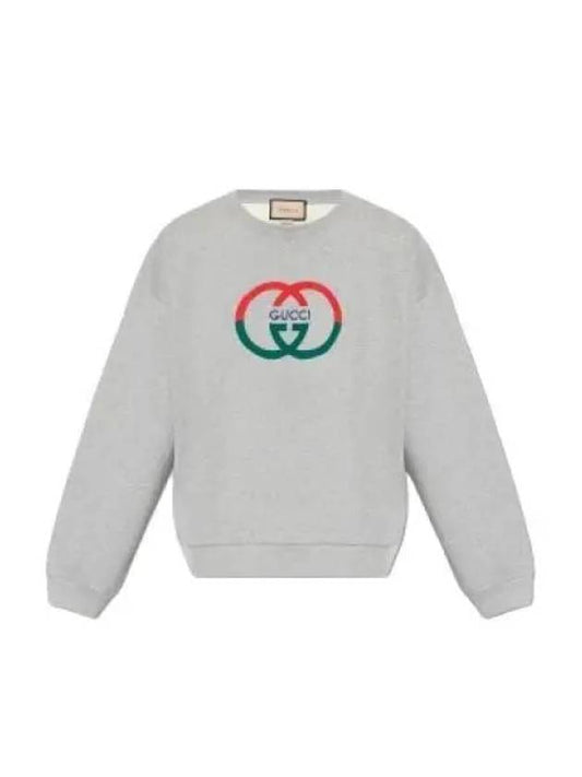 Luxury Gucci Trending 2025 Cotton Jersey Printed Sweatshirt Grey