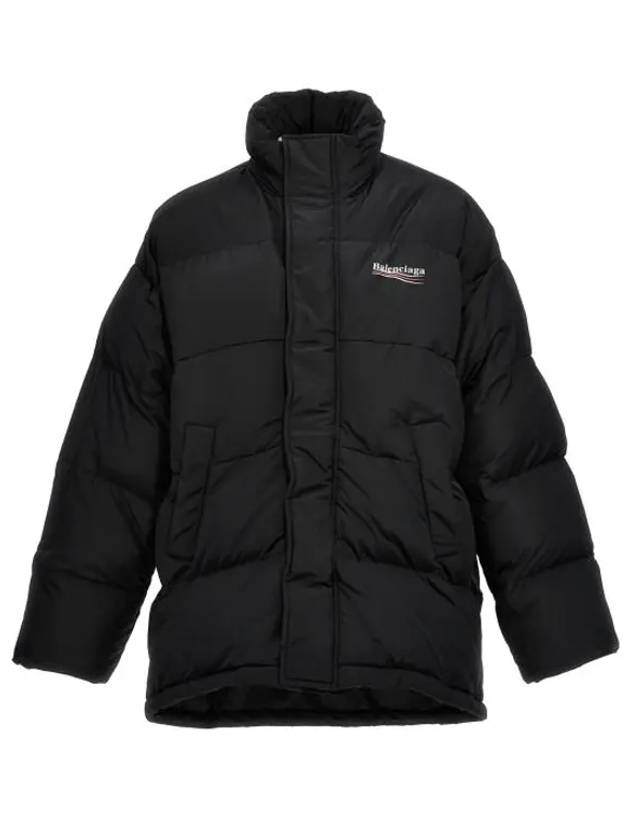 Luxury Balenciaga Political Wave Logo Padding Black