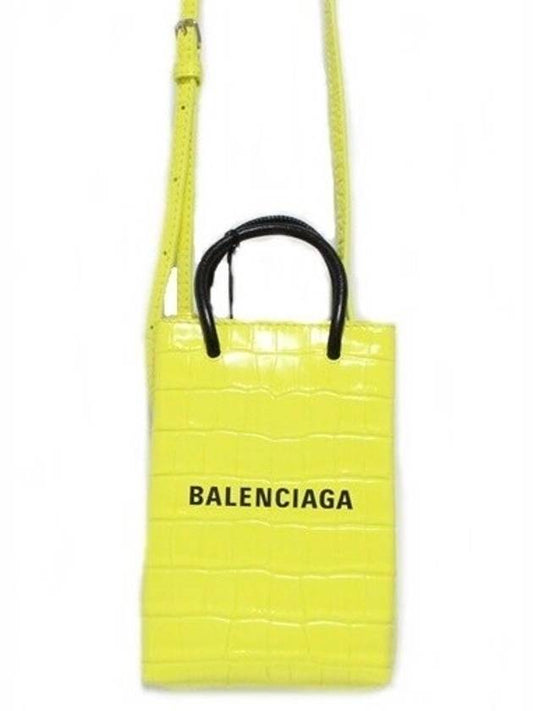 Luxury Balenciaga Crocodile cross bag yellow